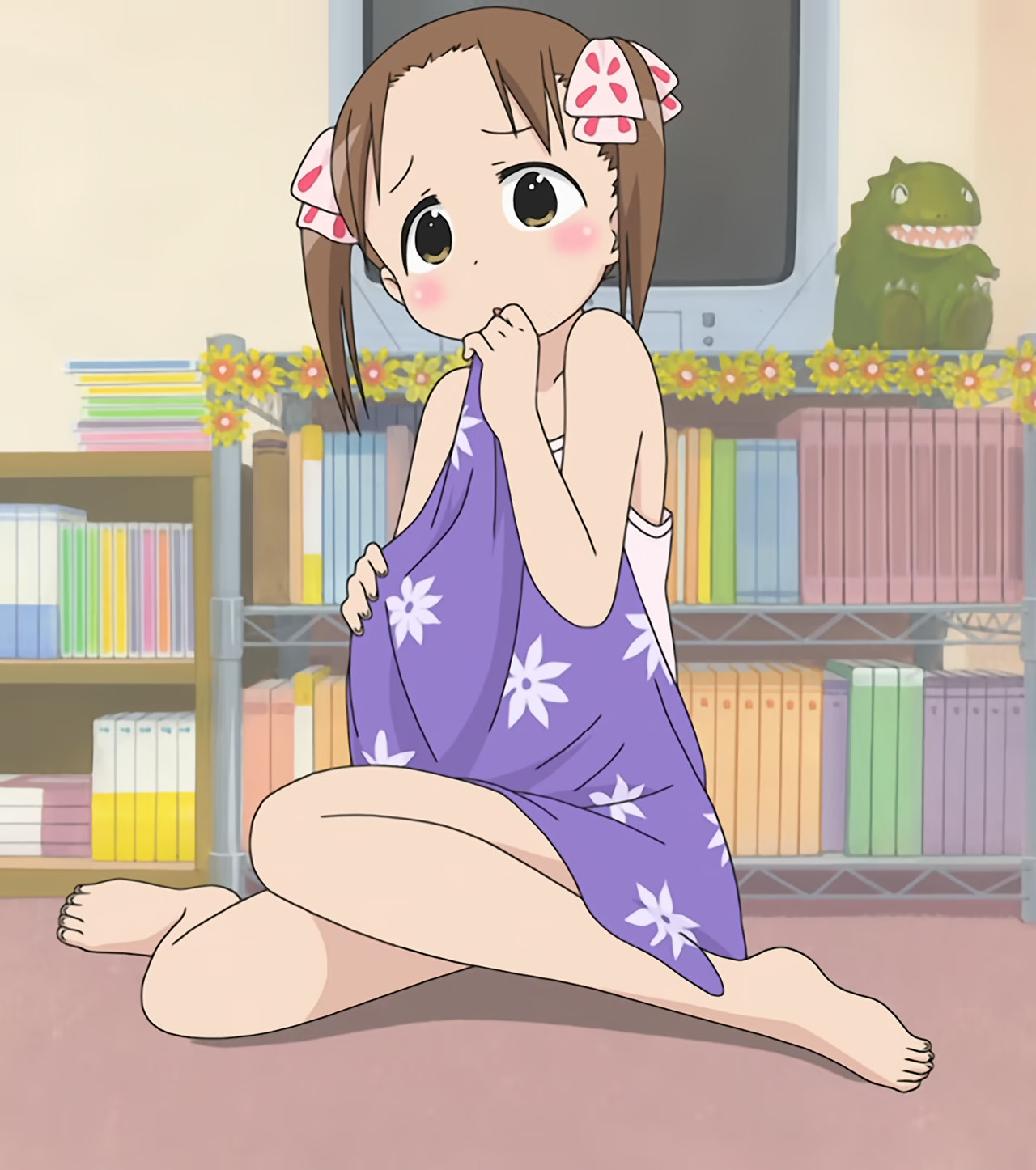 Anime 1280x1446 Ichigo Mashimaro anime anime girls yukata Miu Matsuoka  loli brunette pale Anime screenshot