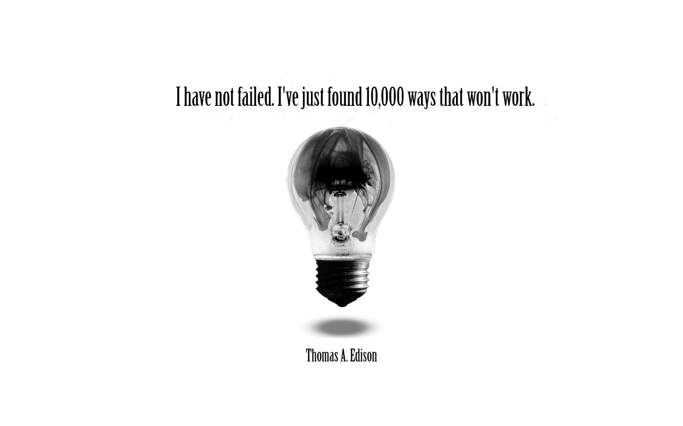 General 1333x833 Thomas Alva Edison light bulb white background artwork simple background technology quote
