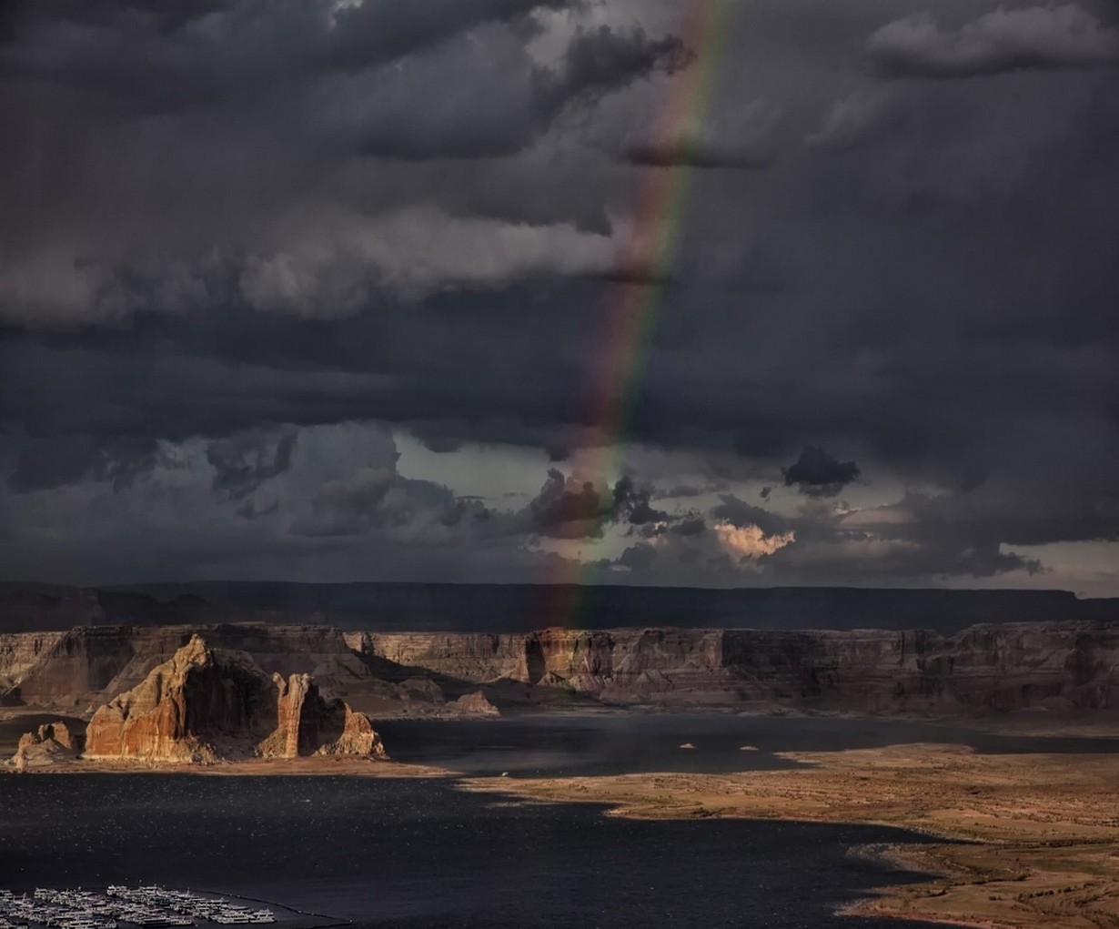 General 1230x1021 photography nature landscape desert erosion canyon rainbows clouds lake boat Arizona sky