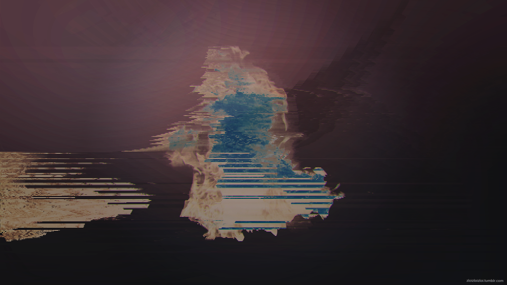 General 1920x1080 glitch art fire abstract