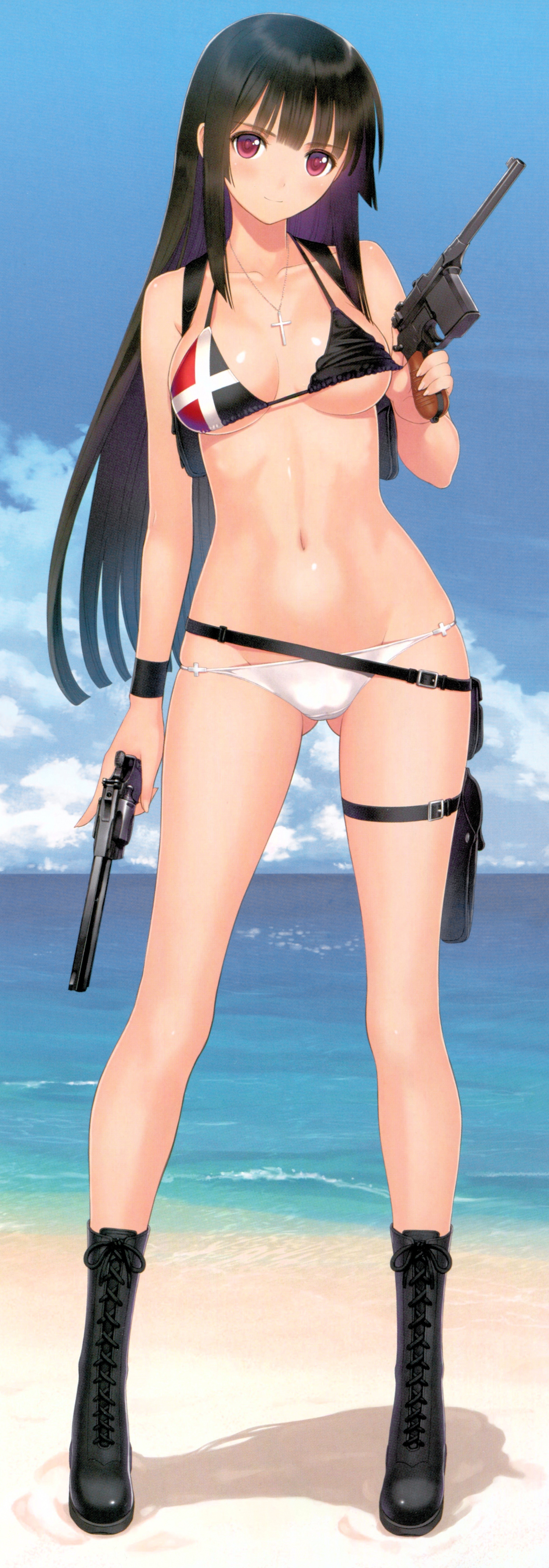 Anime 2434x6955 Tony Taka cleavage bikini anime girls