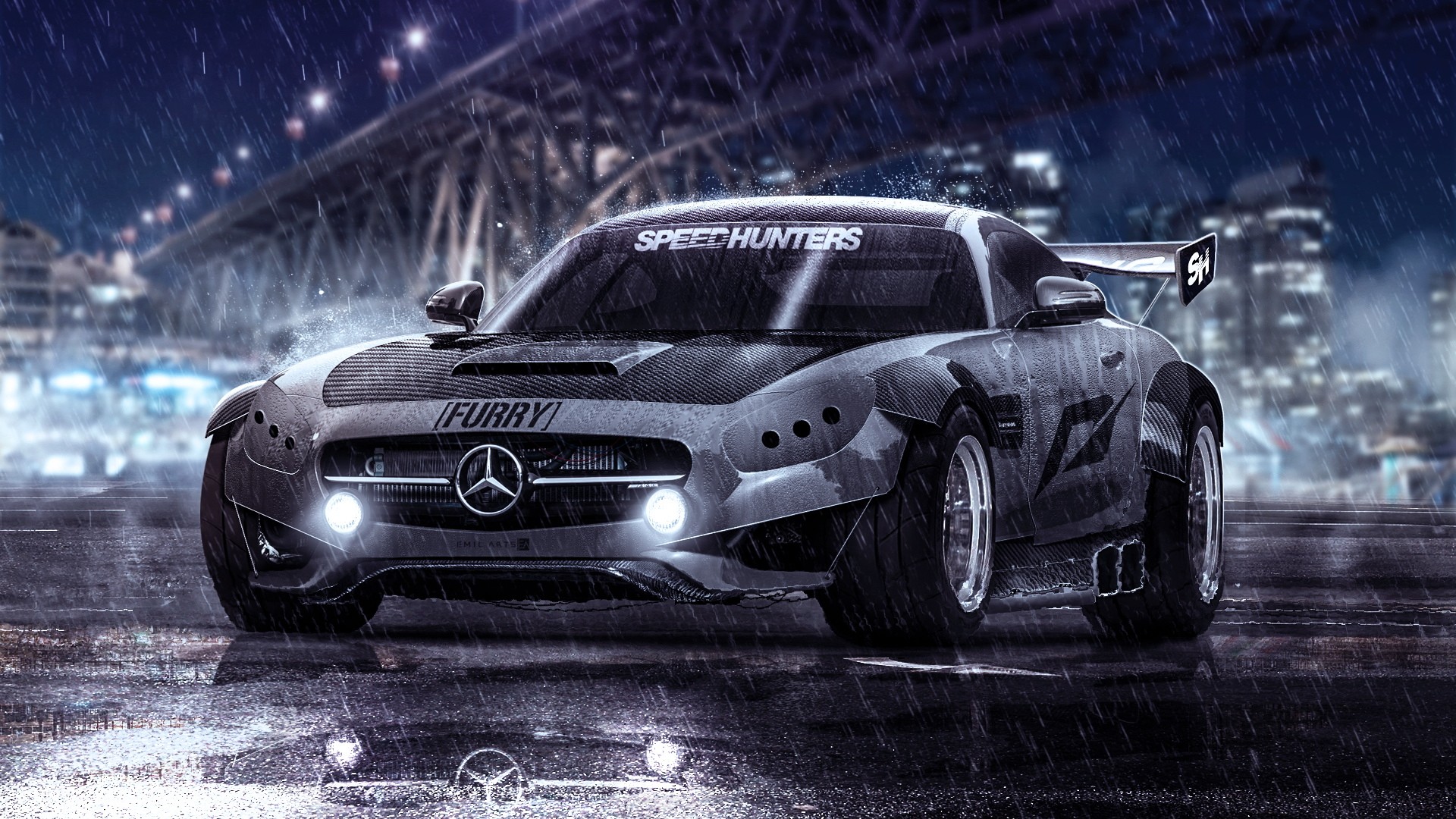 General 1920x1080 Speedhunters car tuning Need for Speed Mercedes-Benz SLS AMG rain depth of field Mercedes-Benz vehicle German cars Grand Tour