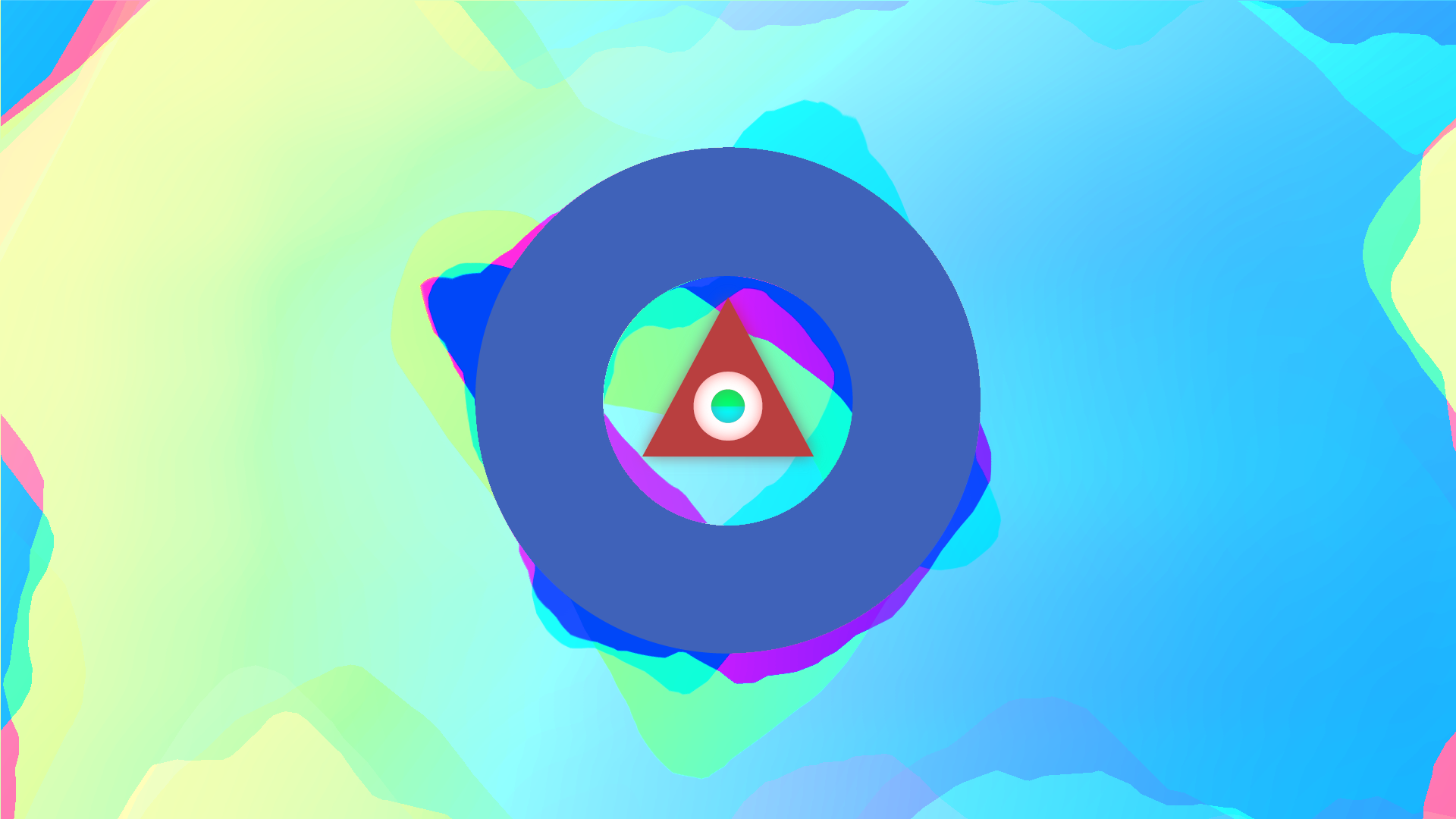 General 1920x1080 glitch art abstract digital art triangle circle