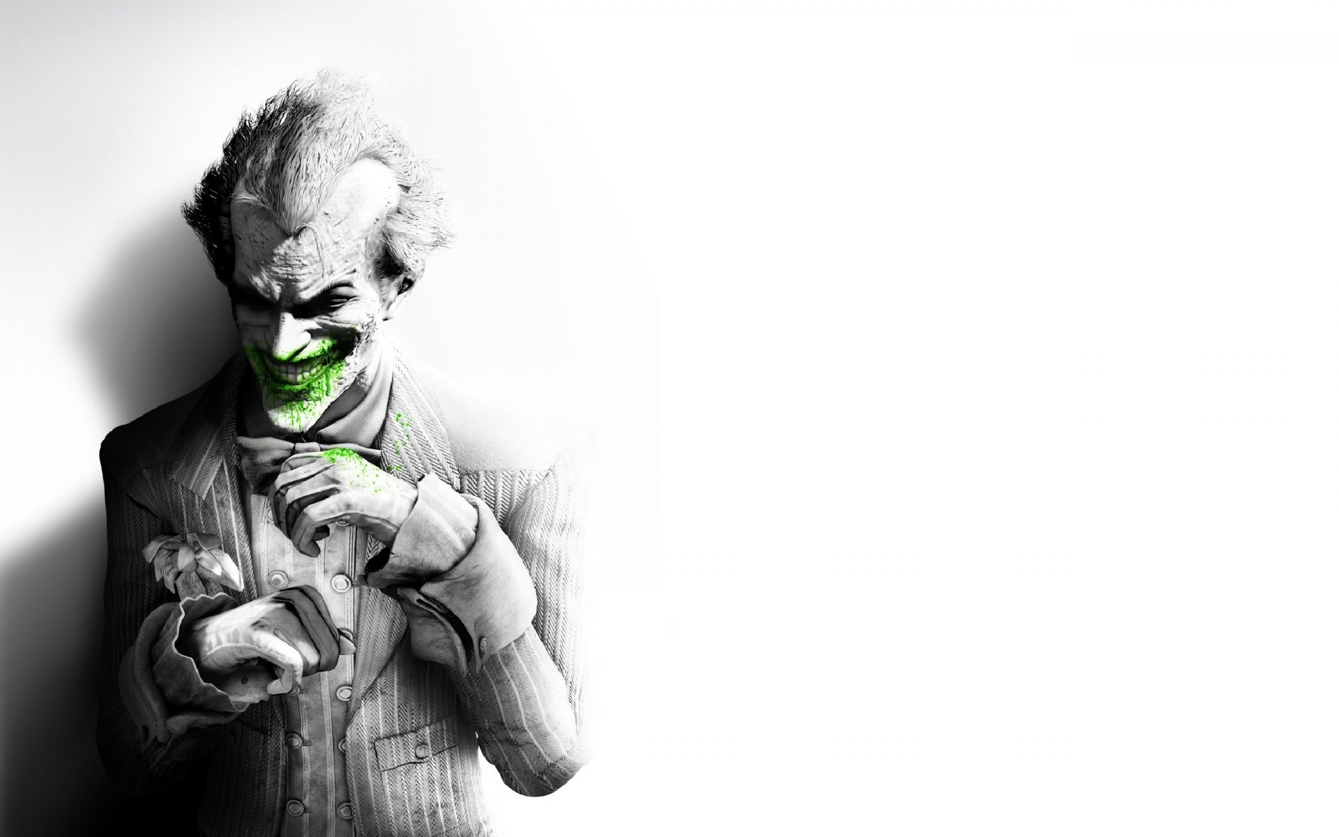 General 1920x1200 Joker video game art selective coloring video games simple background villains Batman