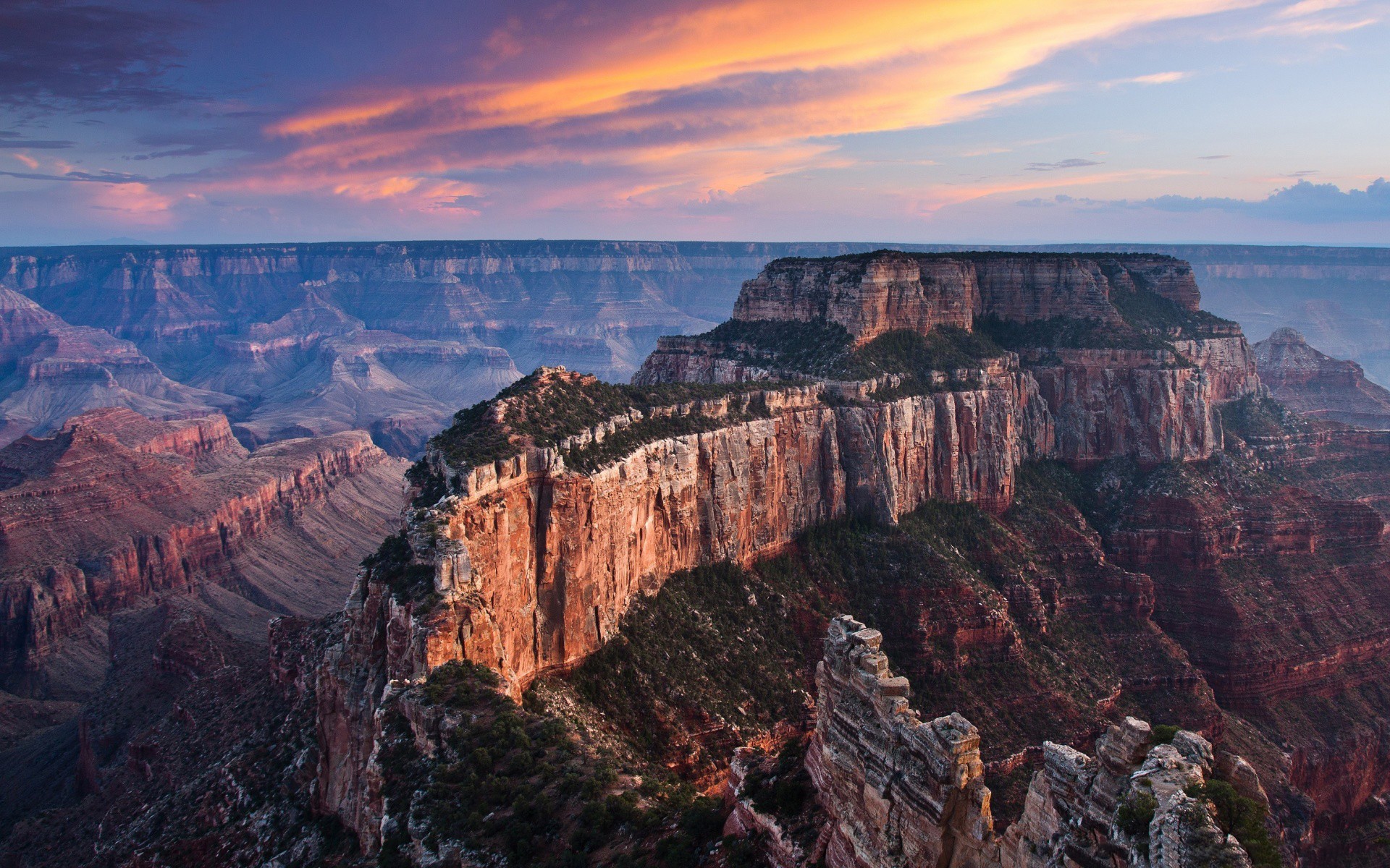 General 1920x1200 landscape Grand Canyon Arizona canyon Grand Canyon National Park cliff orange sky nature rock formation