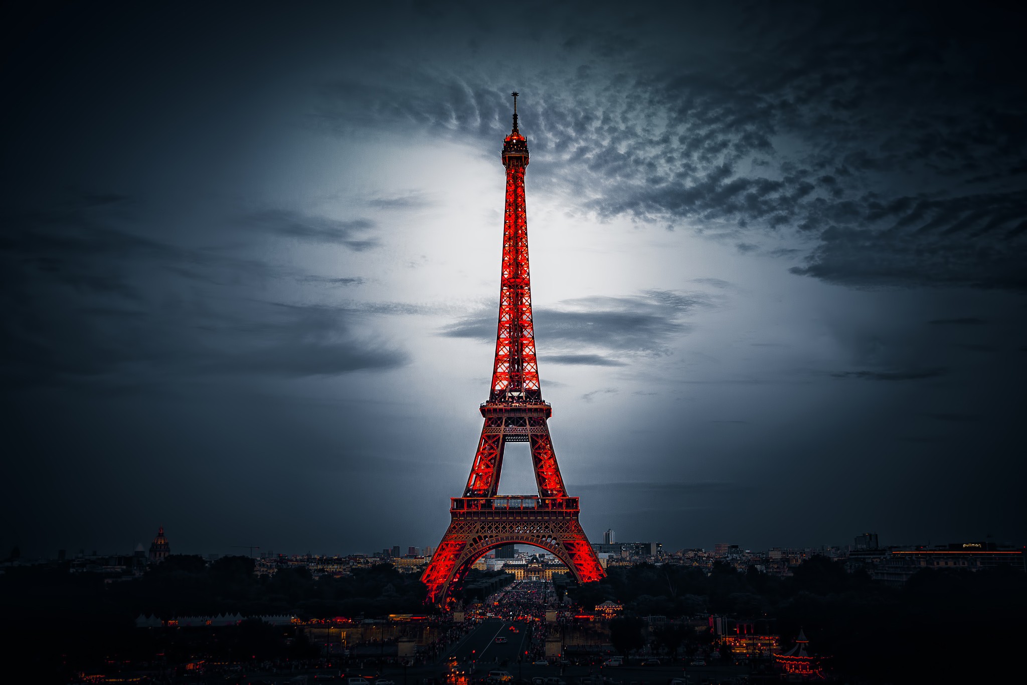 General 2048x1365 Eiffel Tower cityscape France sky night landmark Europe
