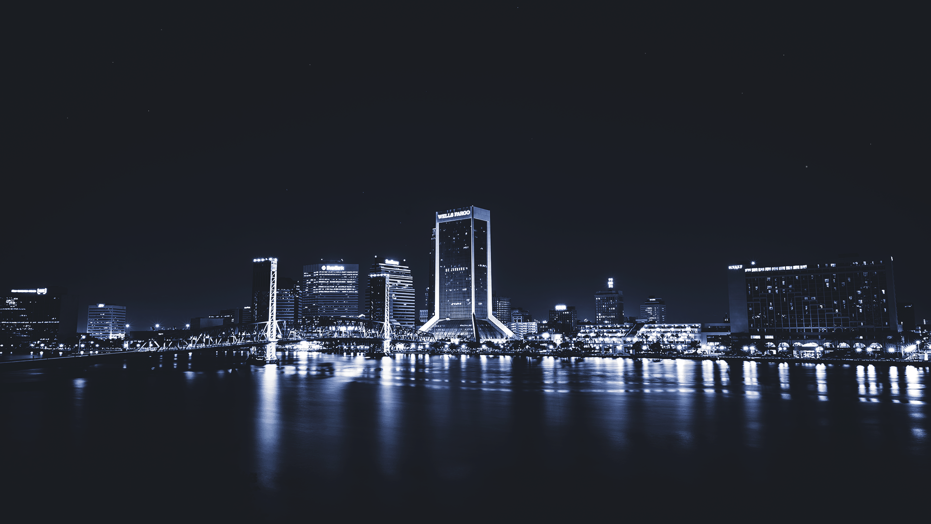 General 1920x1080 cityscape Jacksonville city lights city dark night USA sky