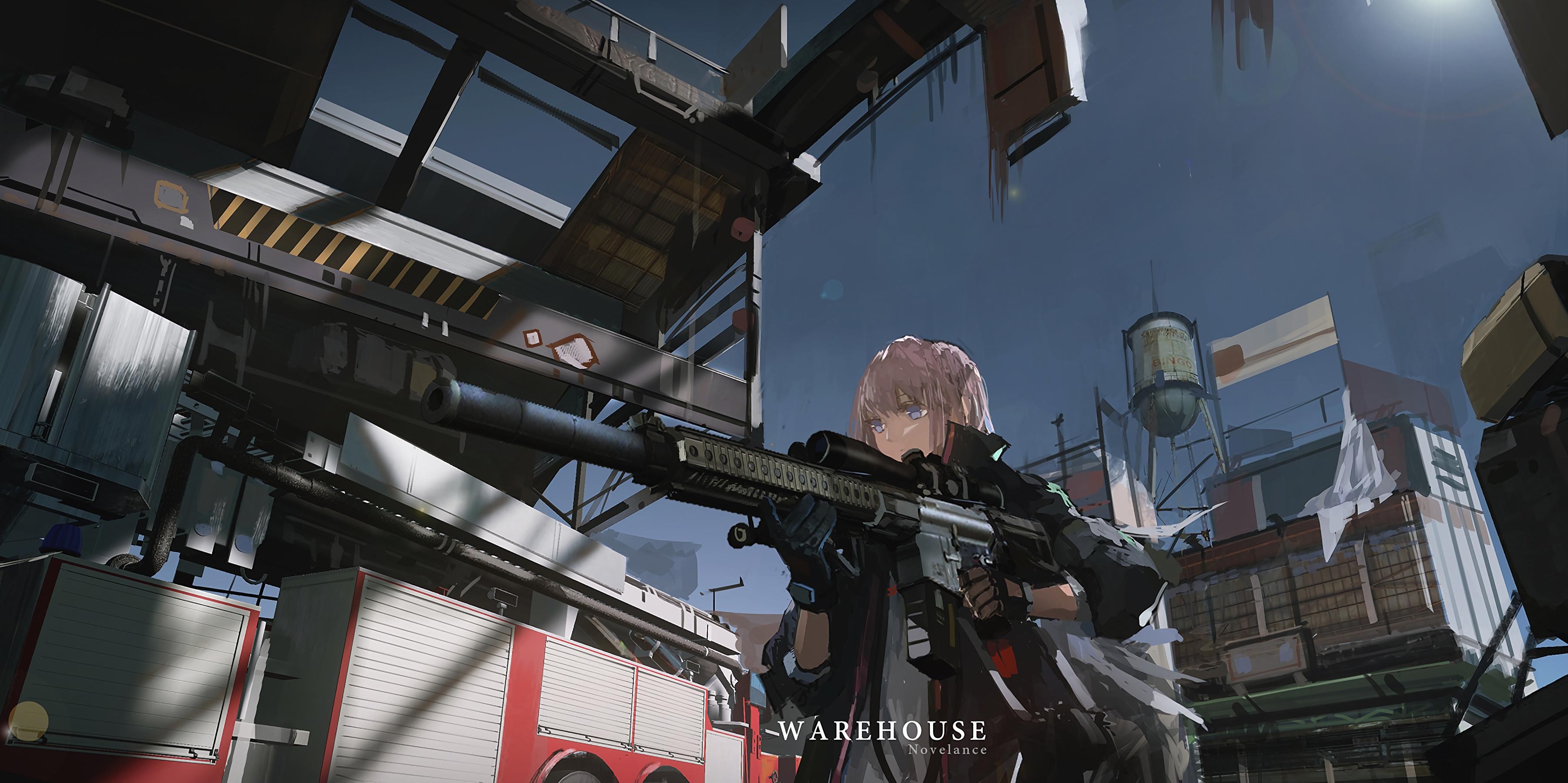 Anime 3604x1800 anime anime girls weapon sniper rifle