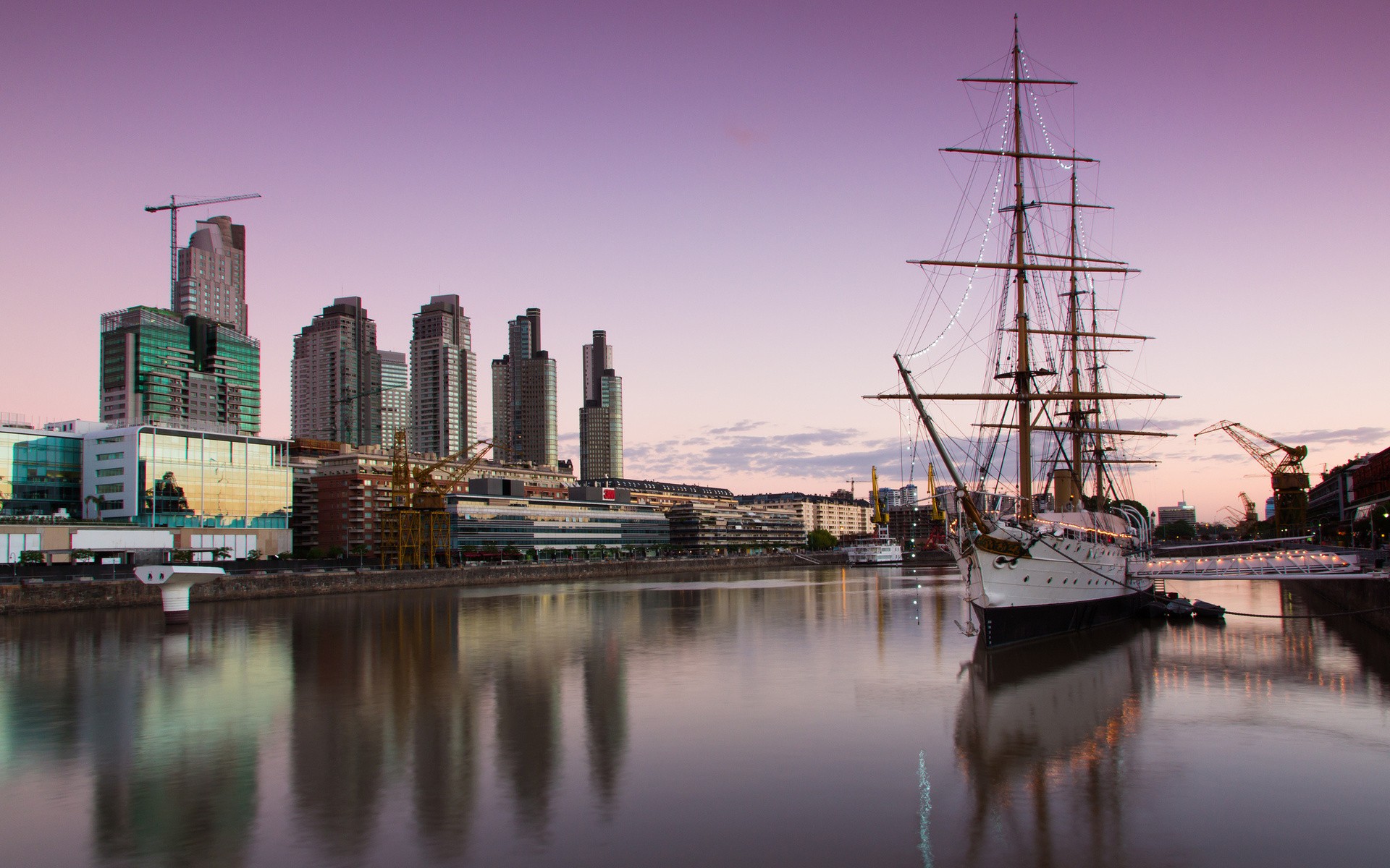 General 1920x1200 water city Buenos Aires cityscape museum sailing ship ship vehicle Argentina