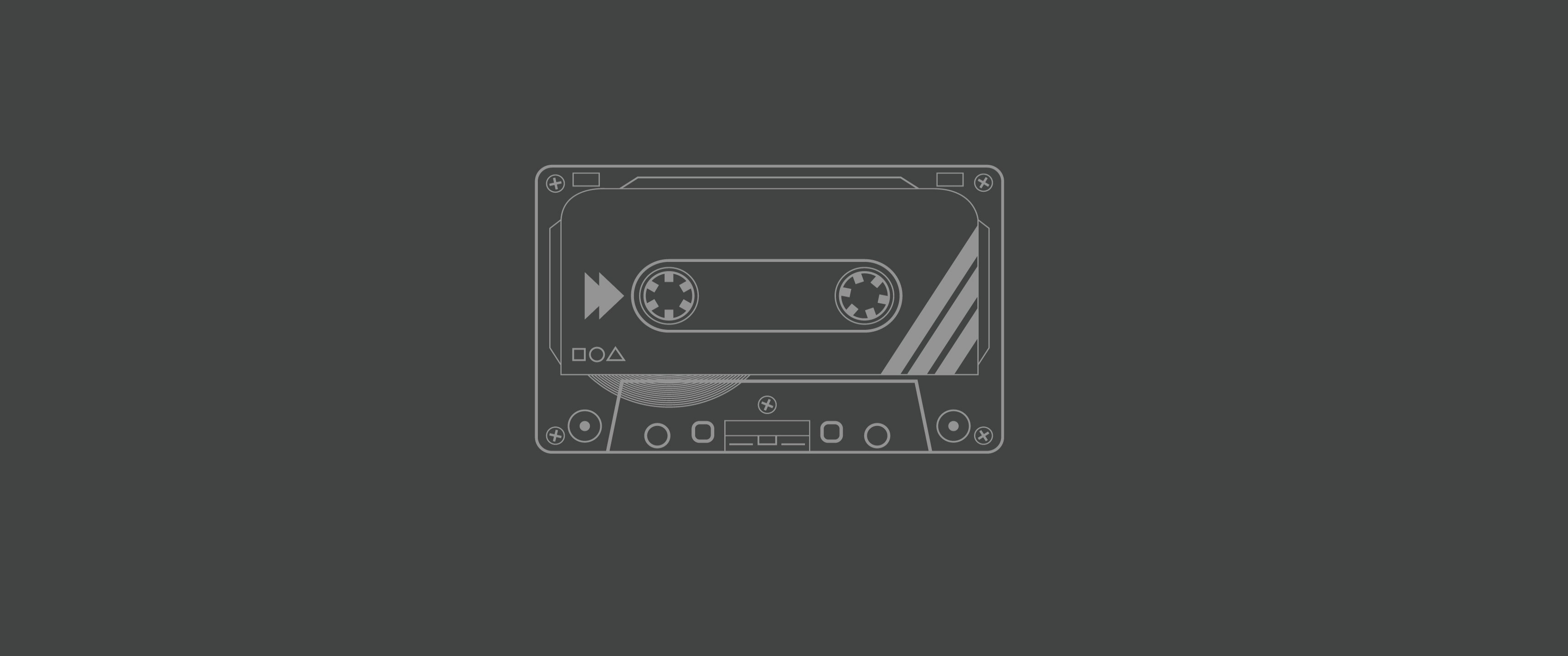 General 3440x1440 simple background cassette music minimalism