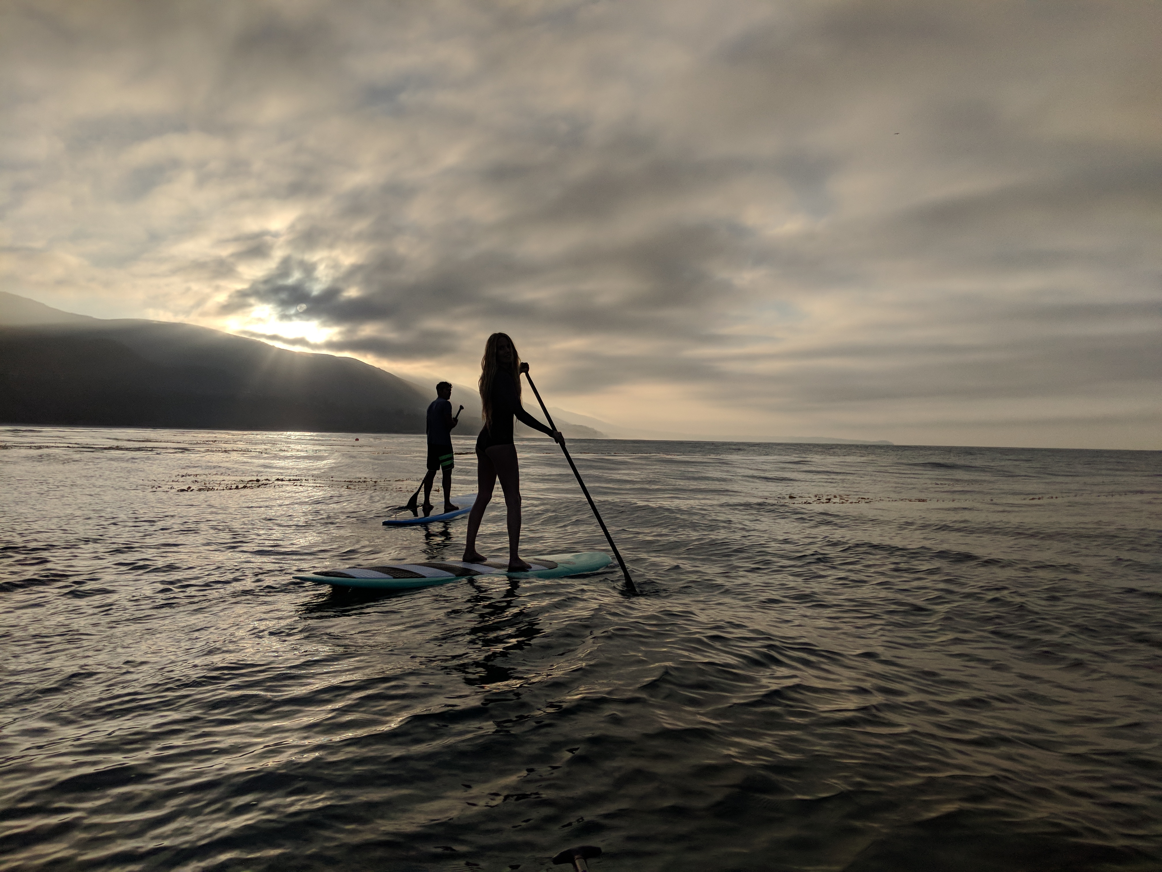 People 4032x3024 sky sea standing sunset clouds surfboards horizon paddleboard paddleboarding women outdoors paddles women sunlight water low light