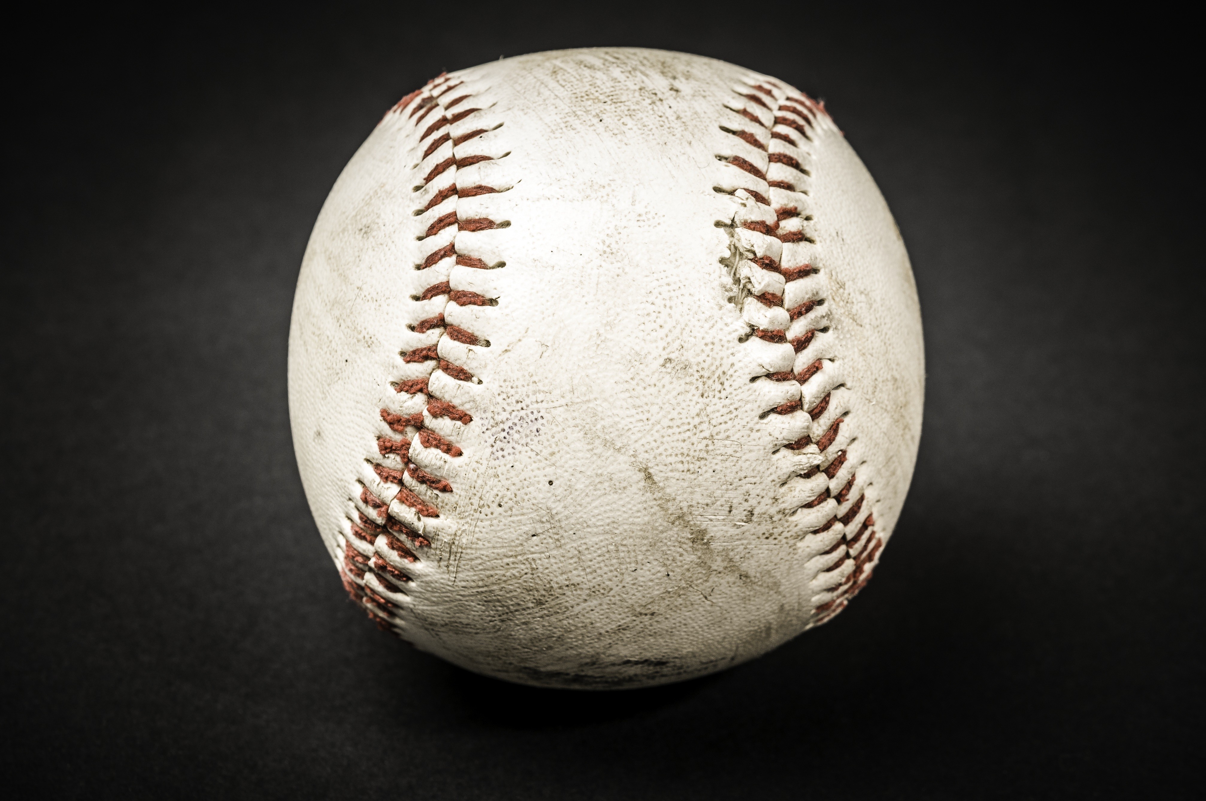 General 4027x2675 baseball ball white black simple background closeup