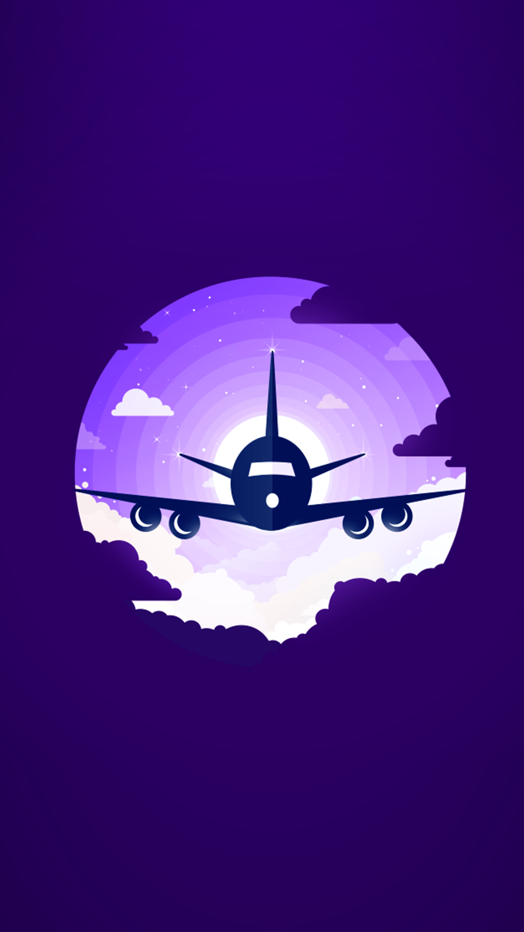 General 1080x1920 material style minimalism aircraft purple background