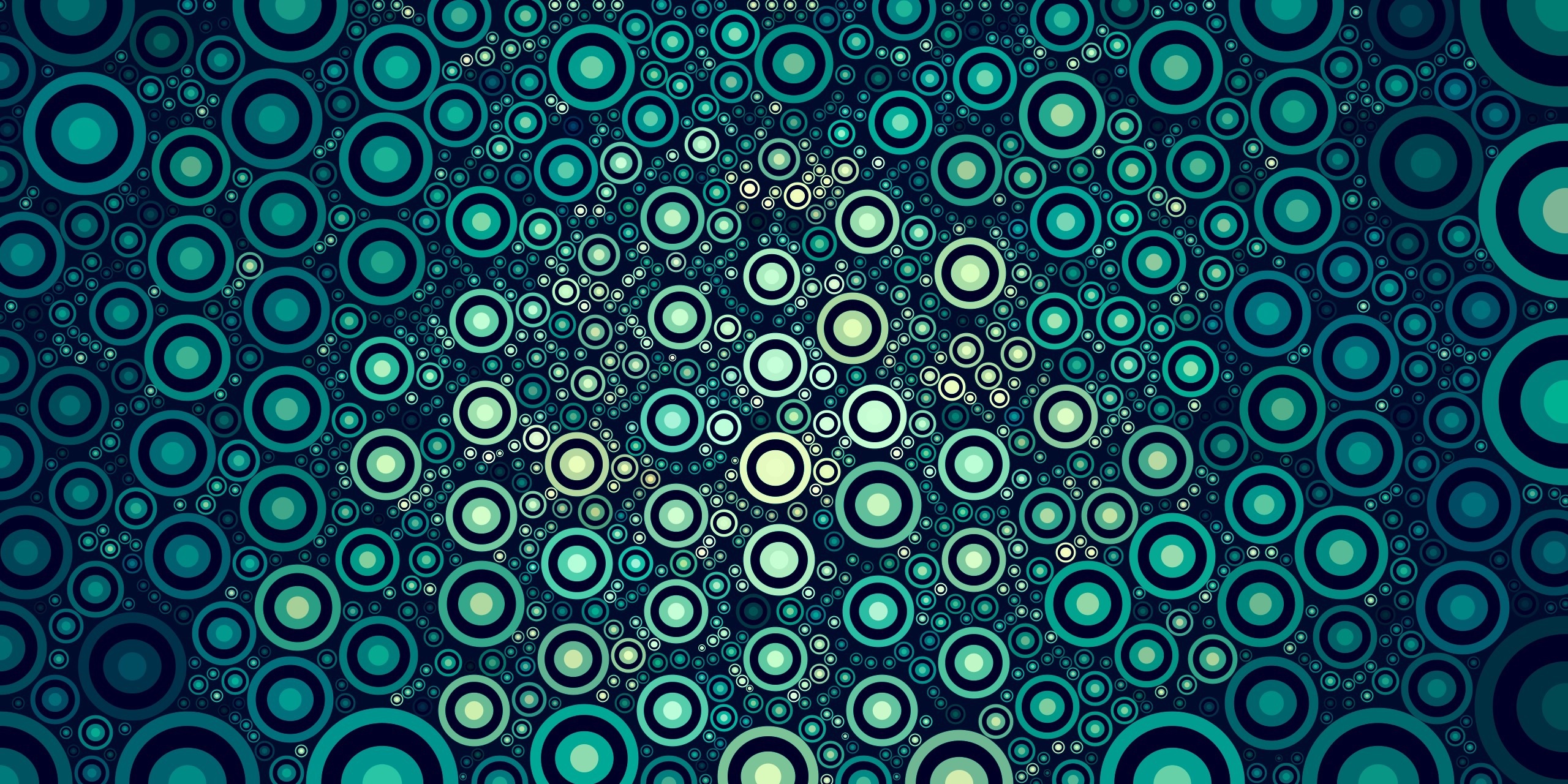 General 2560x1280 abstract circle digital art turquoise cyan dots green