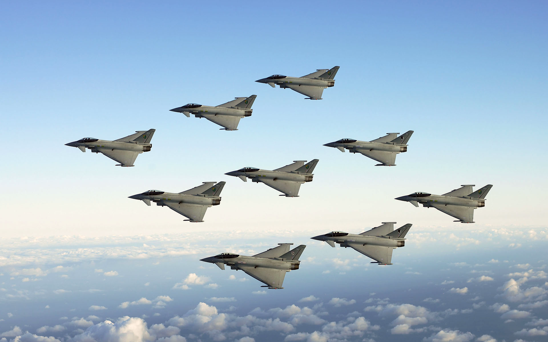 General 1920x1200 aircraft jet fighter sky Eurofighter Typhoon military military aircraft vehicle military vehicle Formation