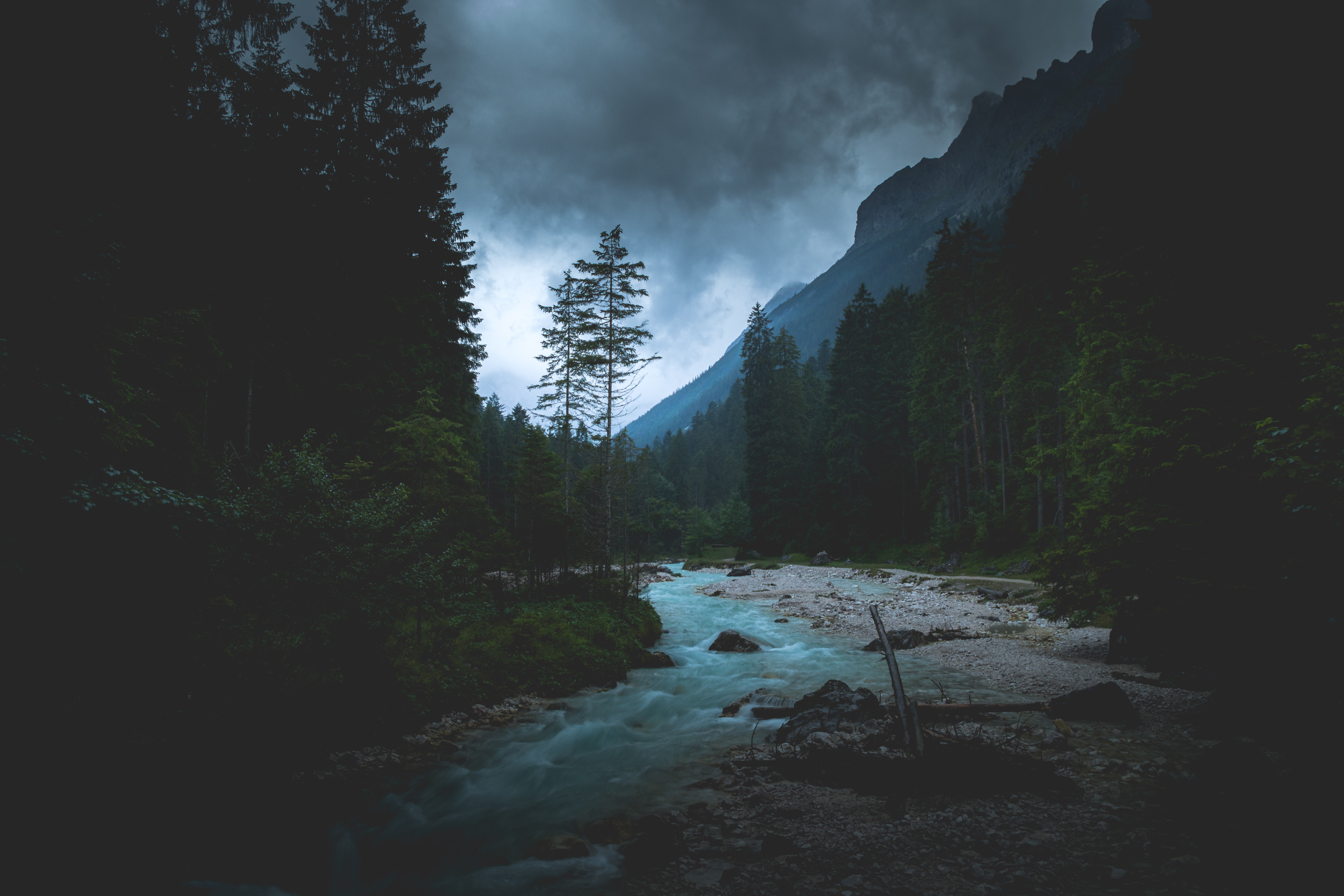 General 5472x3648 landscape forest overcast dark river nature mountains water