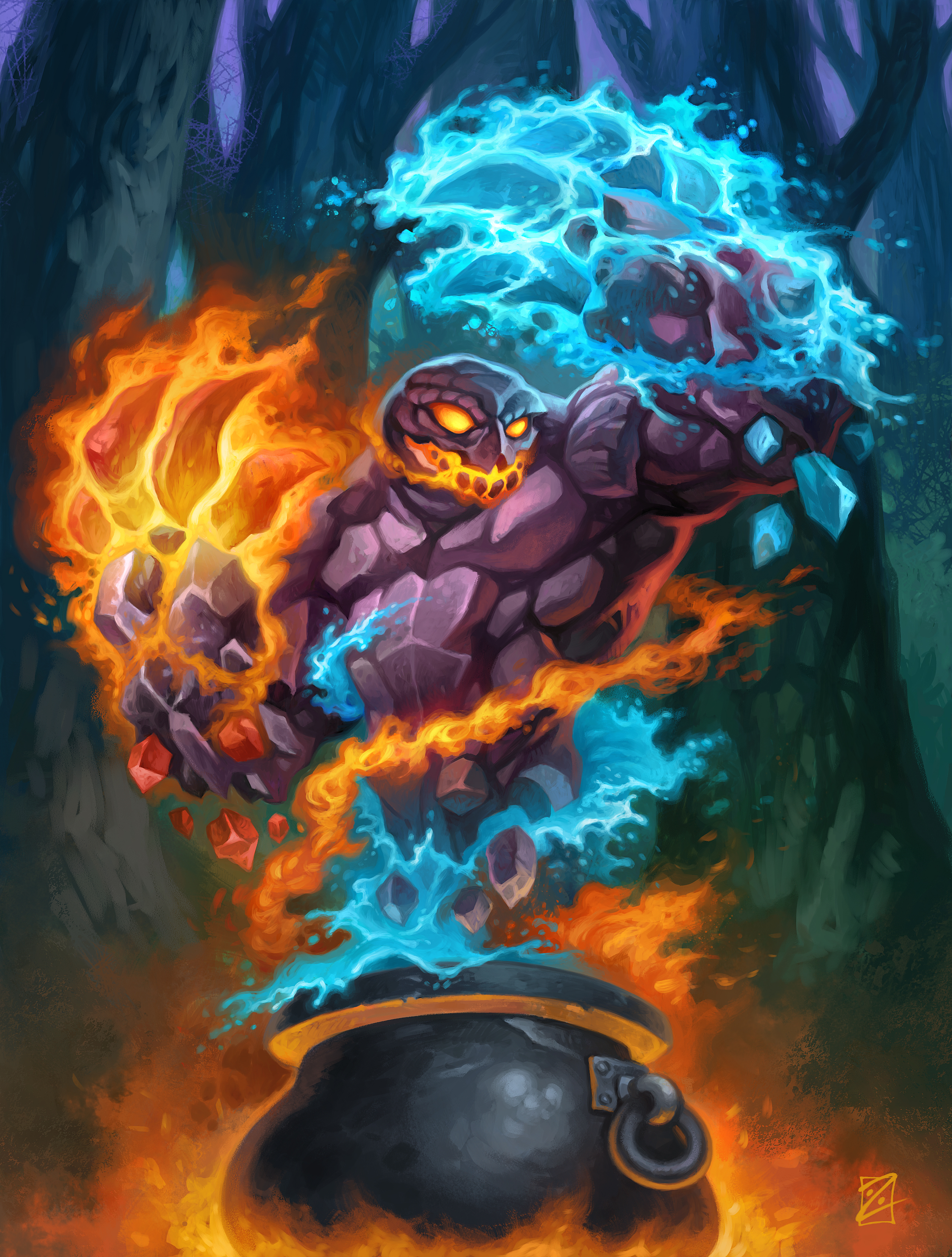 General 2773x3661 Hearthstone the witchwood Hearthstone: Heroes of Warcraft orange cyan Blizzard Entertainment video games video game characters
