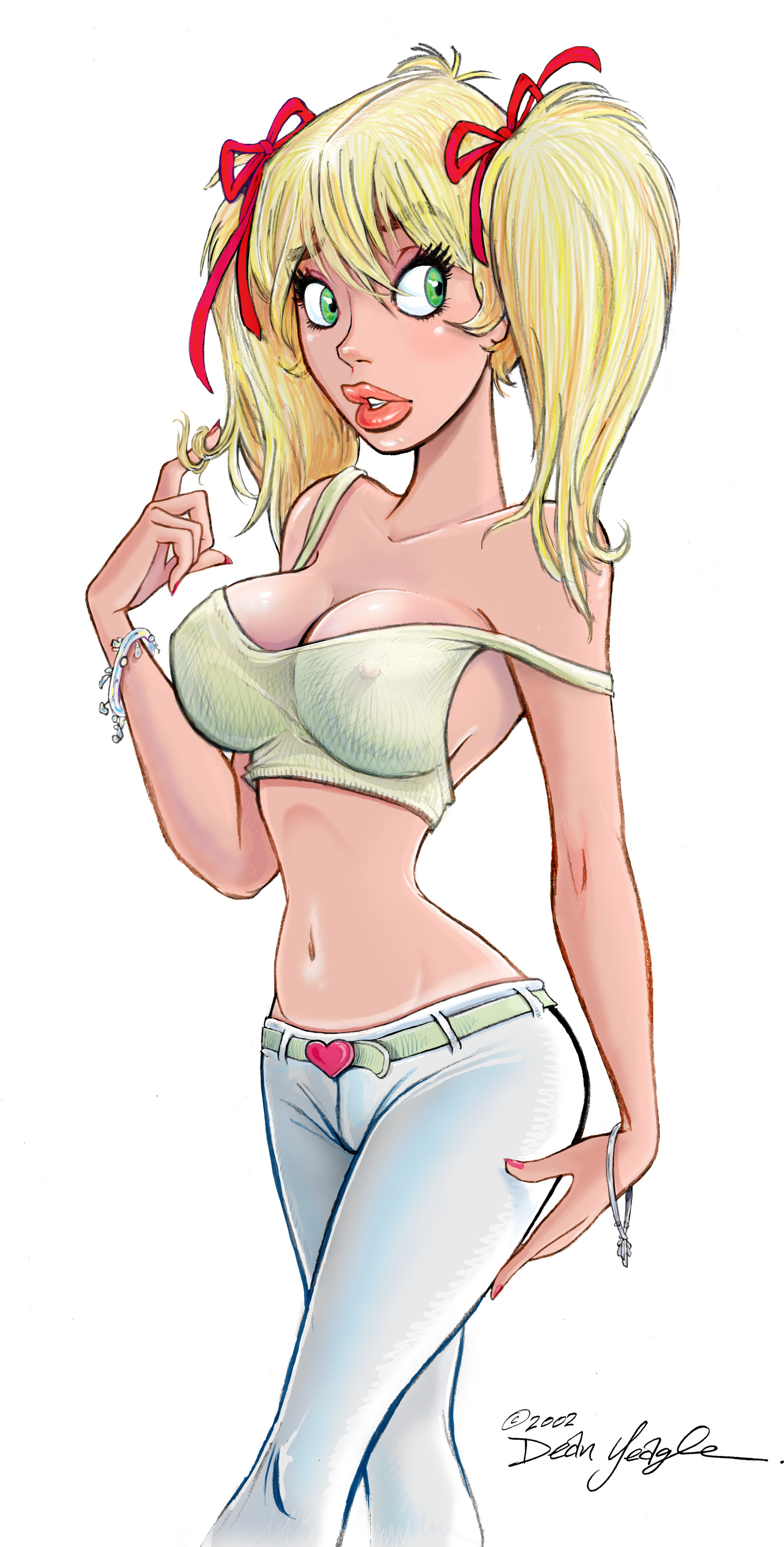 Anime 1571x3098 dean yeagle Mandy nipples through clothing belly button