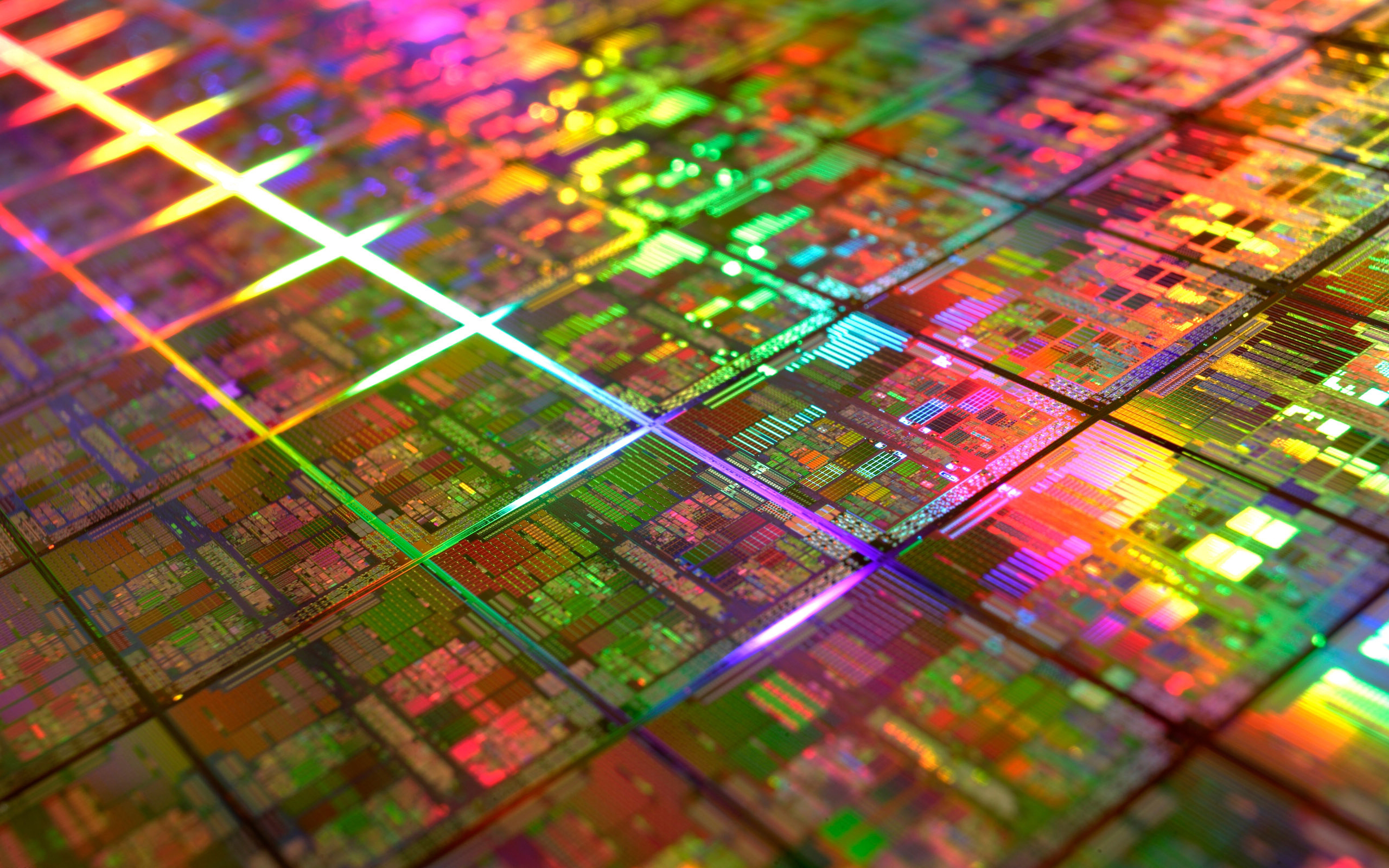 General 2560x1600 circuit CPU chips digital art colorful