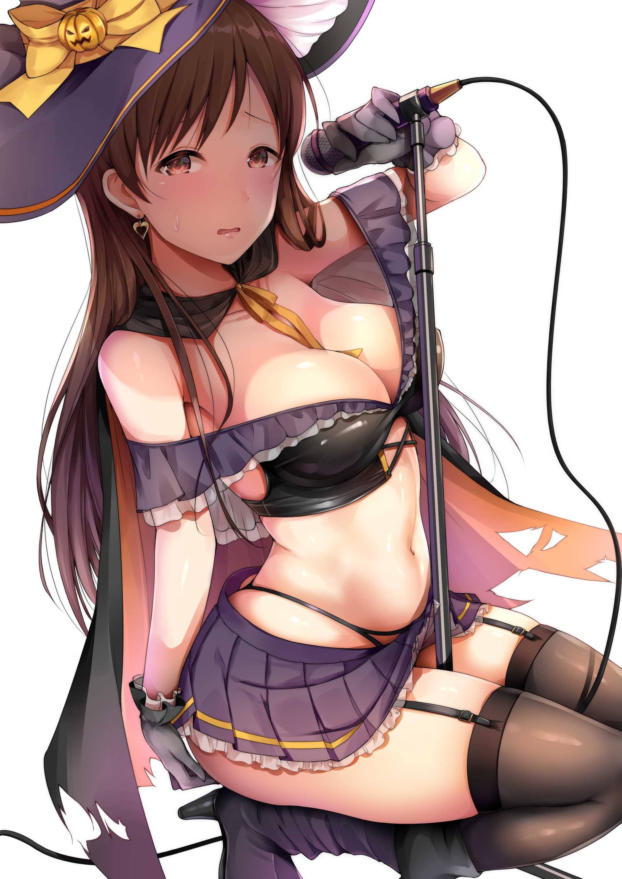Anime 2123x3000 Nitta Minami THE iDOLM@STER: Cinderella Girls anime girls cleavage thigh-highs white background witch witch hat THE iDOLM@STER