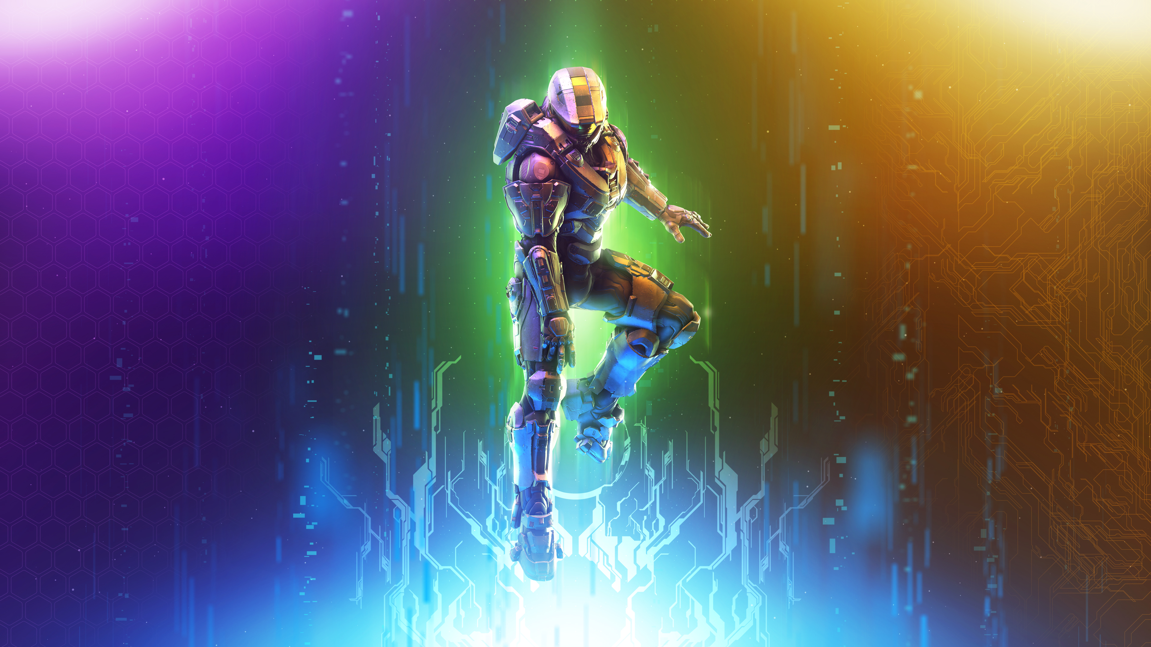 General 3840x2160 Halo (game) artwork science fiction video games Master Chief (Halo) video game art video game characters digital art colorful futuristic futuristic armor