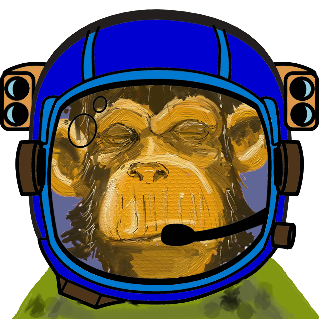 General 1280x1280 monkey spacesuit digital art