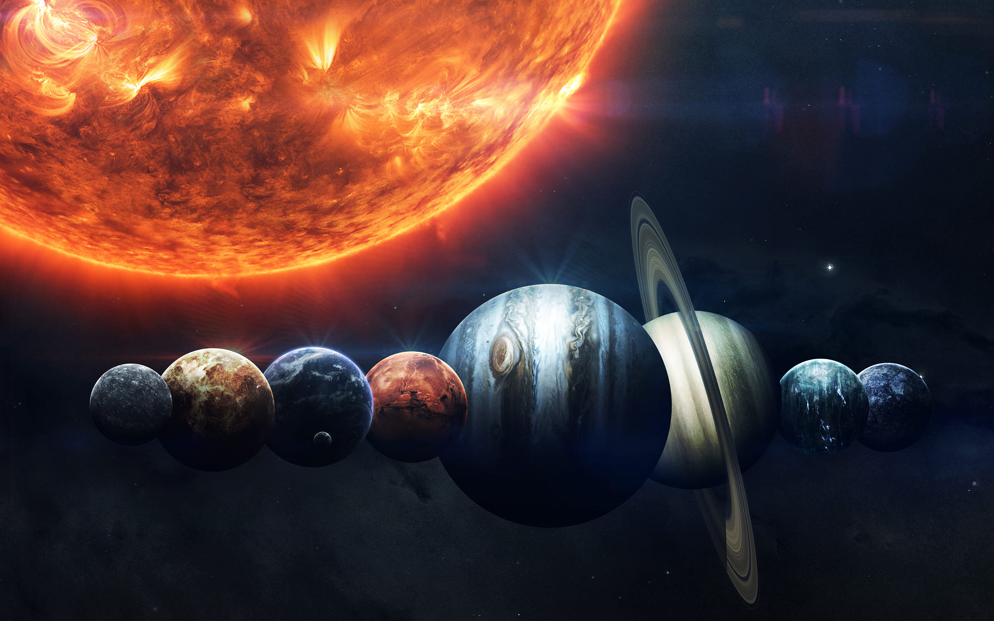General 2000x1250 planet Sun digital art space space art Vadim Sadovski Solar System
