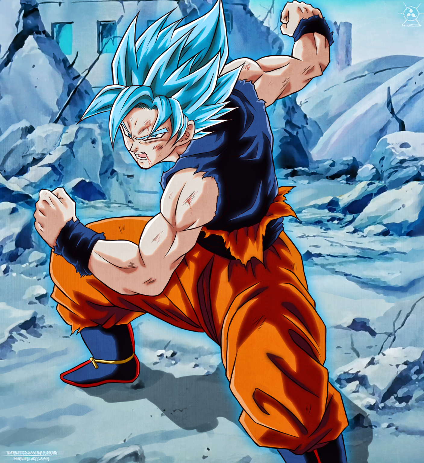 Anime 1407x1536 Super Saiyan Son Goku Dragon Ball Dragon Ball Super cyan anime boys anime muscles cyan hair
