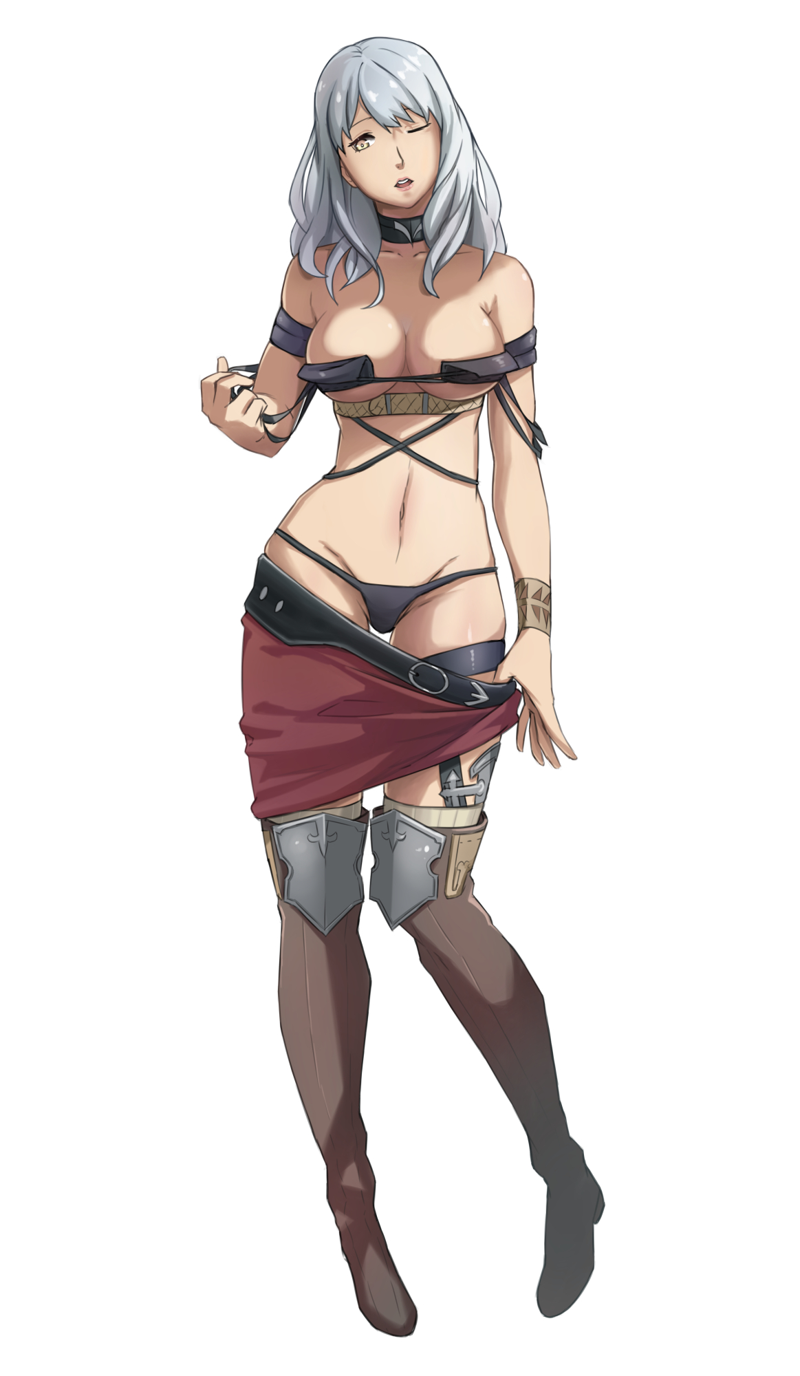 Anime 1163x2000 Hyur Final Fantasy XIV: A Realm Reborn Final Fantasy cleavage panties white background