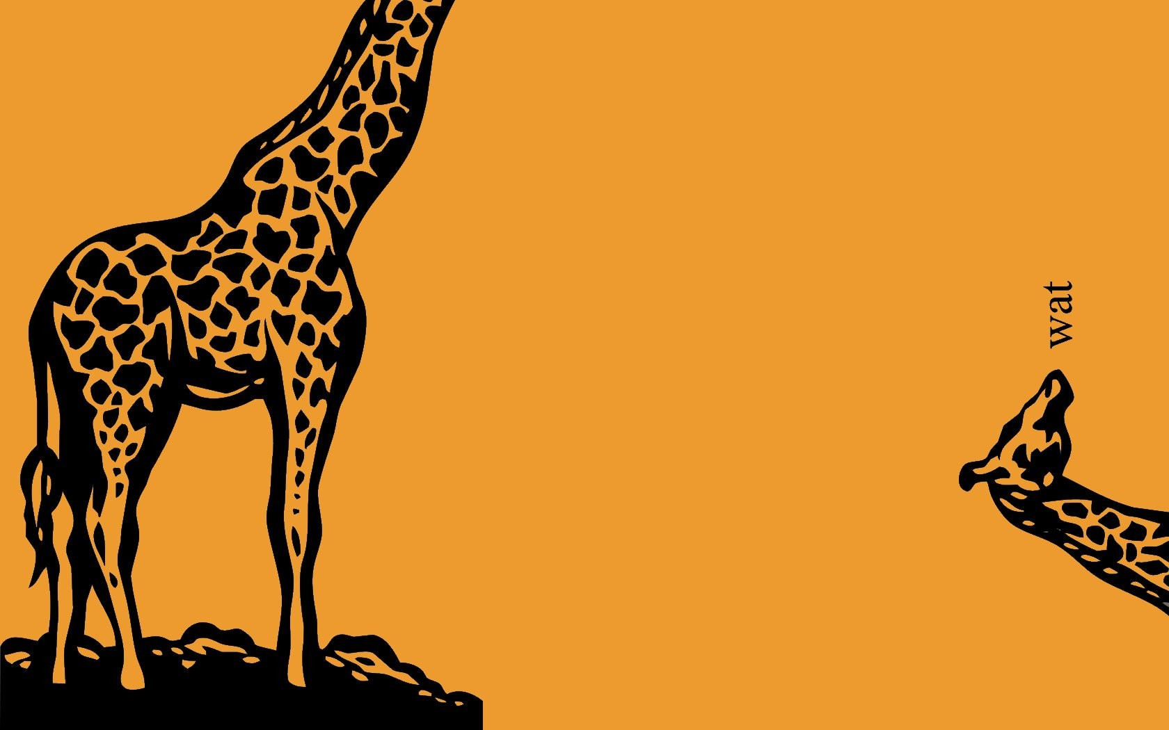 General 1680x1050 giraffes animals artwork orange background mammals simple background