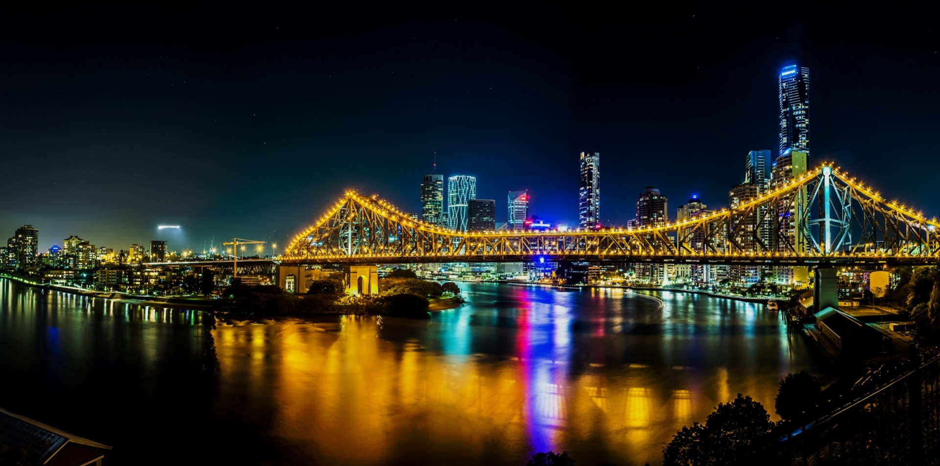 General 1920x953 city bridge night Brisbane Australia cityscape Story Bridge city lights