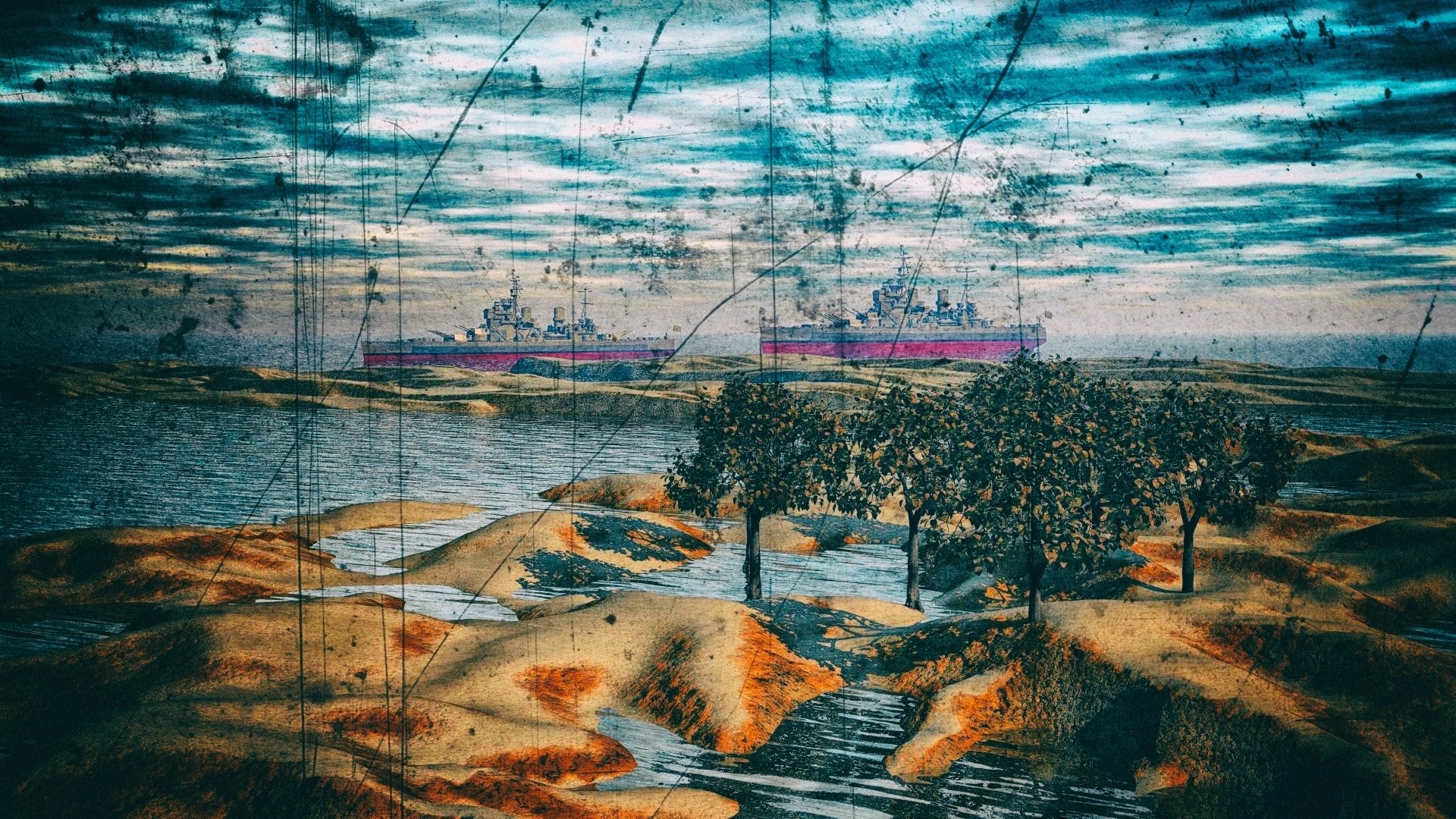 General 1920x1080 ship artwork landscape digital art