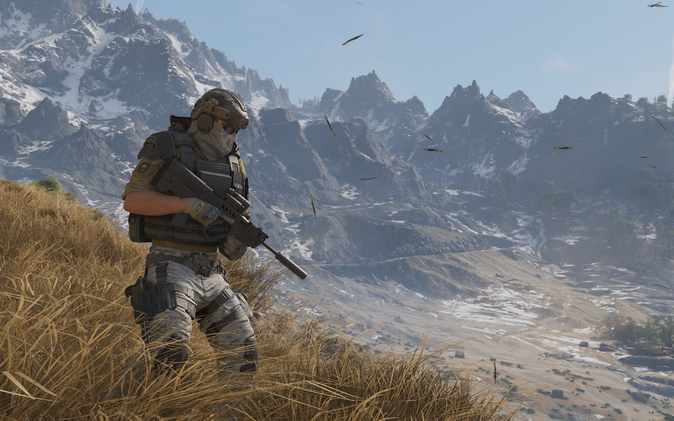 General 2560x1600 Ghost Recon Breakpoint Tom Clancy's Ghost Recon screen shot PC gaming video games CGI gun helmet mountains