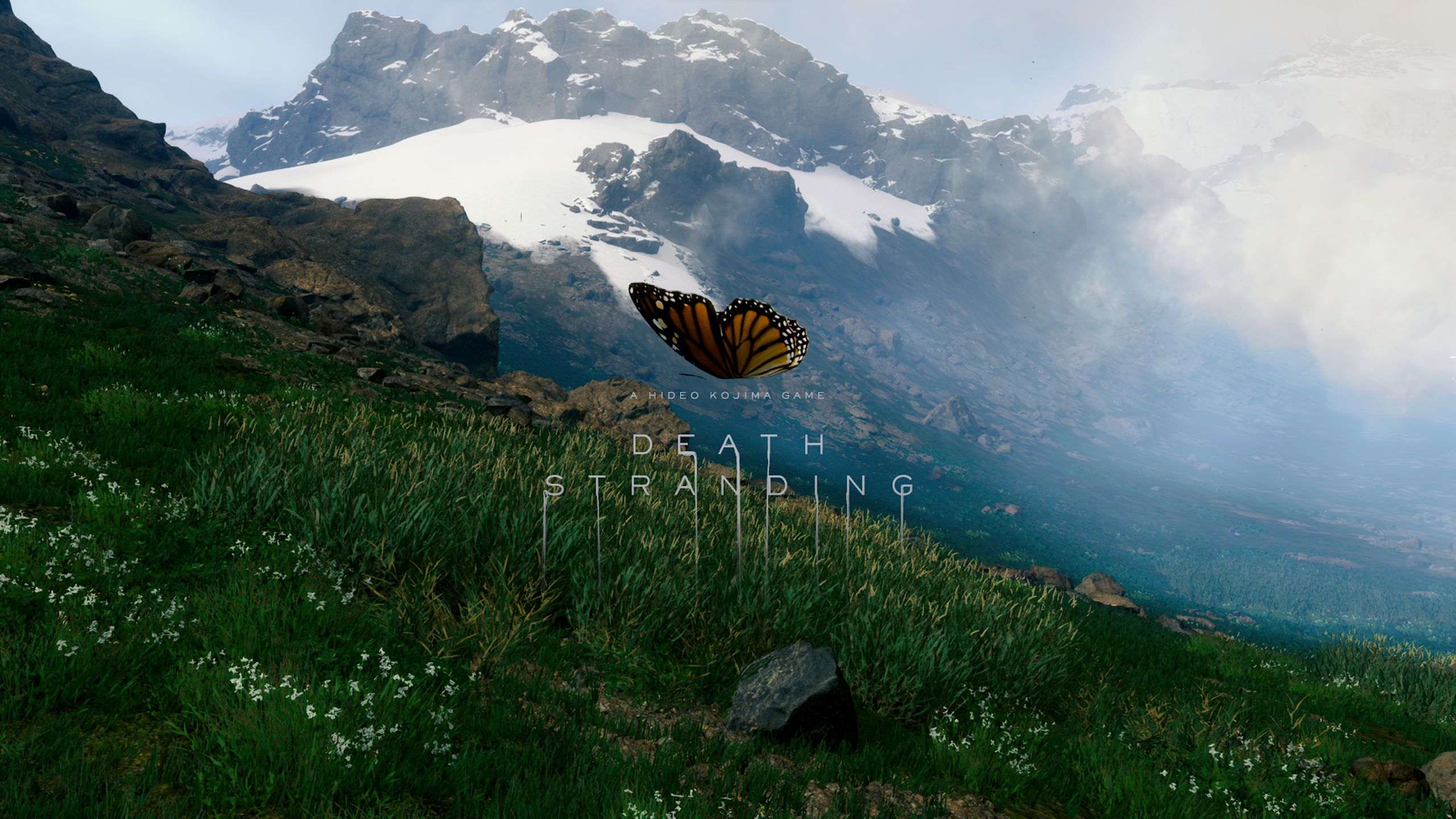 General 2560x1440 butterfly mountains Death Stranding video games CGI nature Kojima Productions Death Stranding Director's Cut