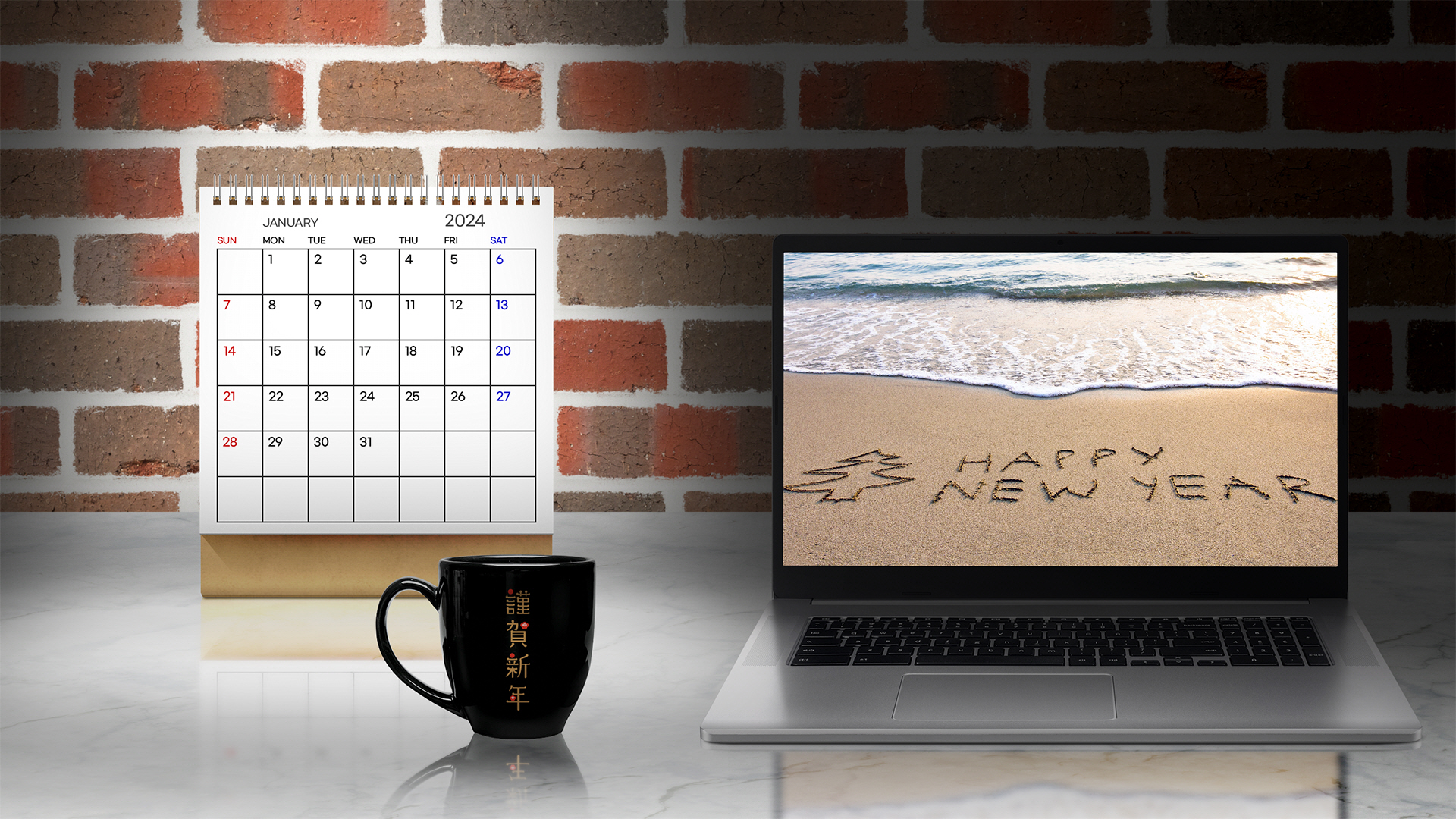 General 1920x1080 New Year 2024 (year) cup laptop calendar
