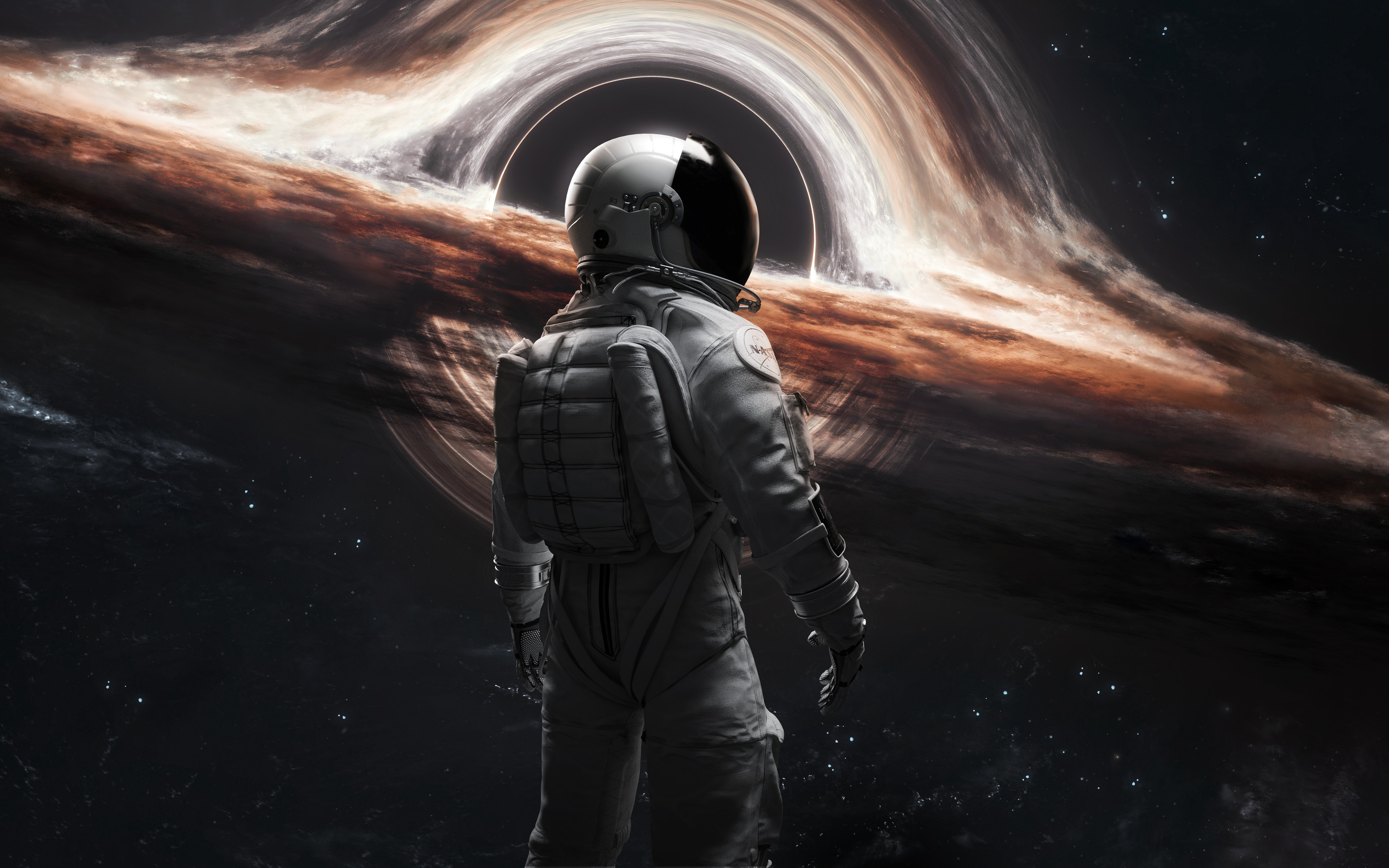General 3840x2400 astronaut galaxy space artwork stars spacesuit black holes event horizon