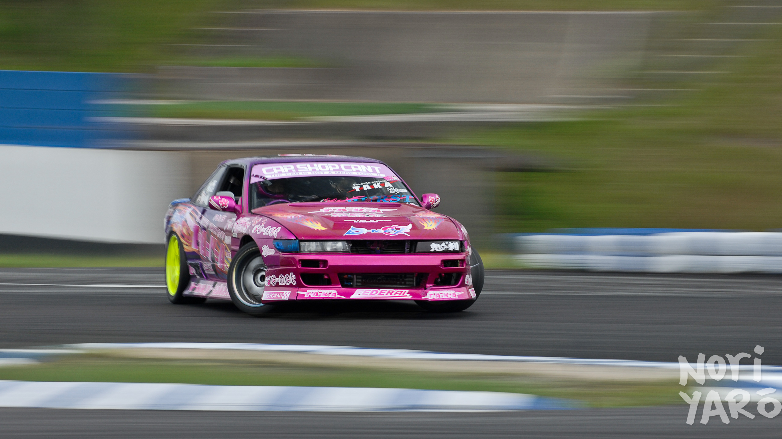 General 2560x1440 car Japanese cars sports car drift cars drift circuit race tracks Nissan Silvia S13 purple cars pink cars race cars