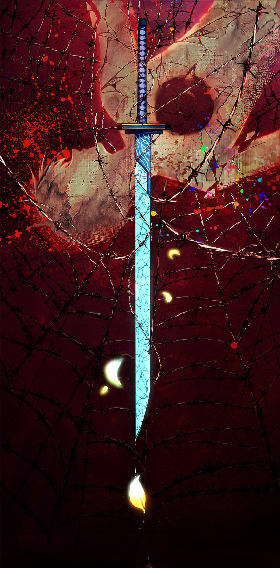 Anime 1080x2189 Magic Blade Scissor Seven sword anime anime boys gore