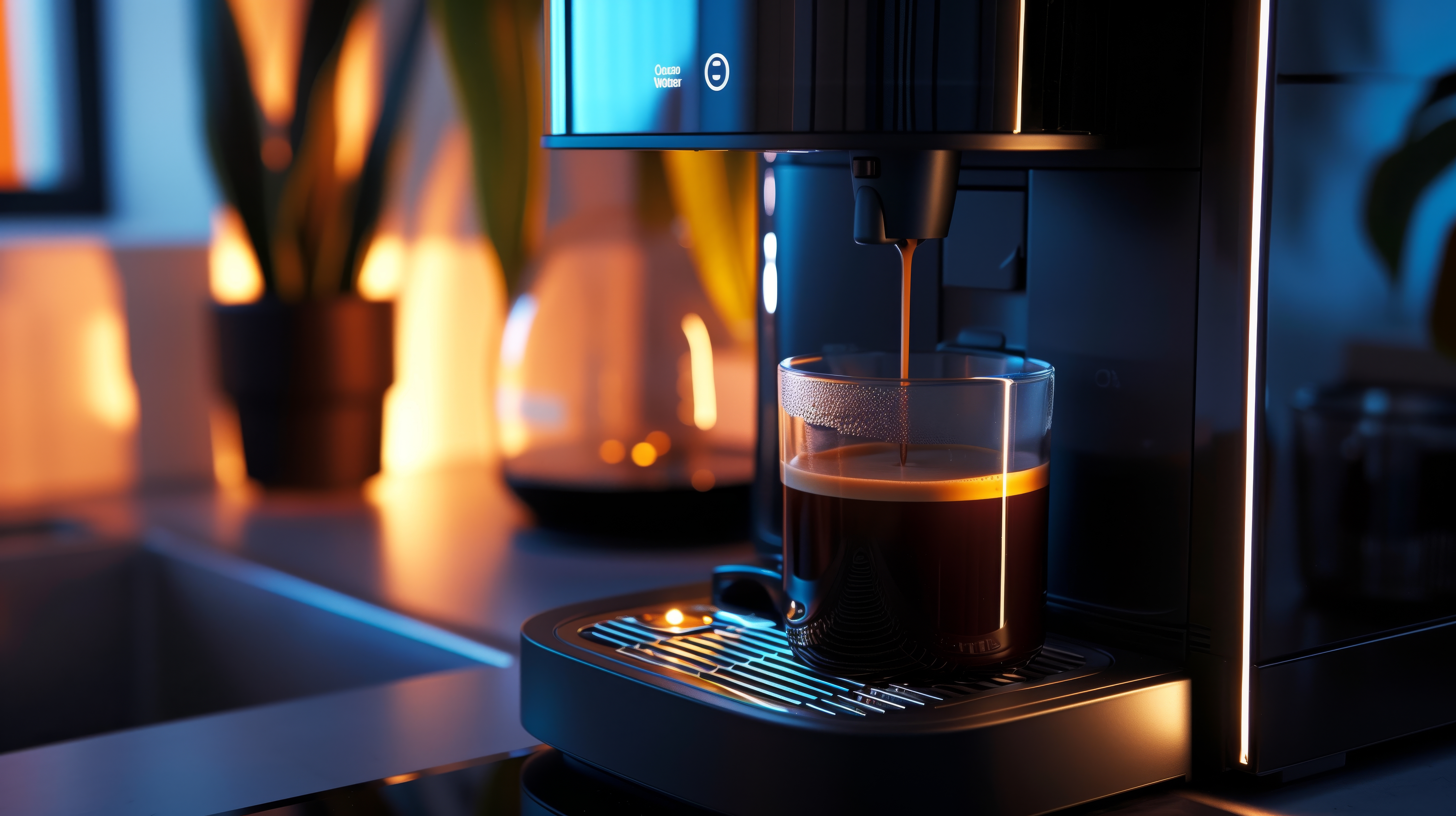 General 5824x3264 AI art futuristic espresso coffee machine coffee closeup