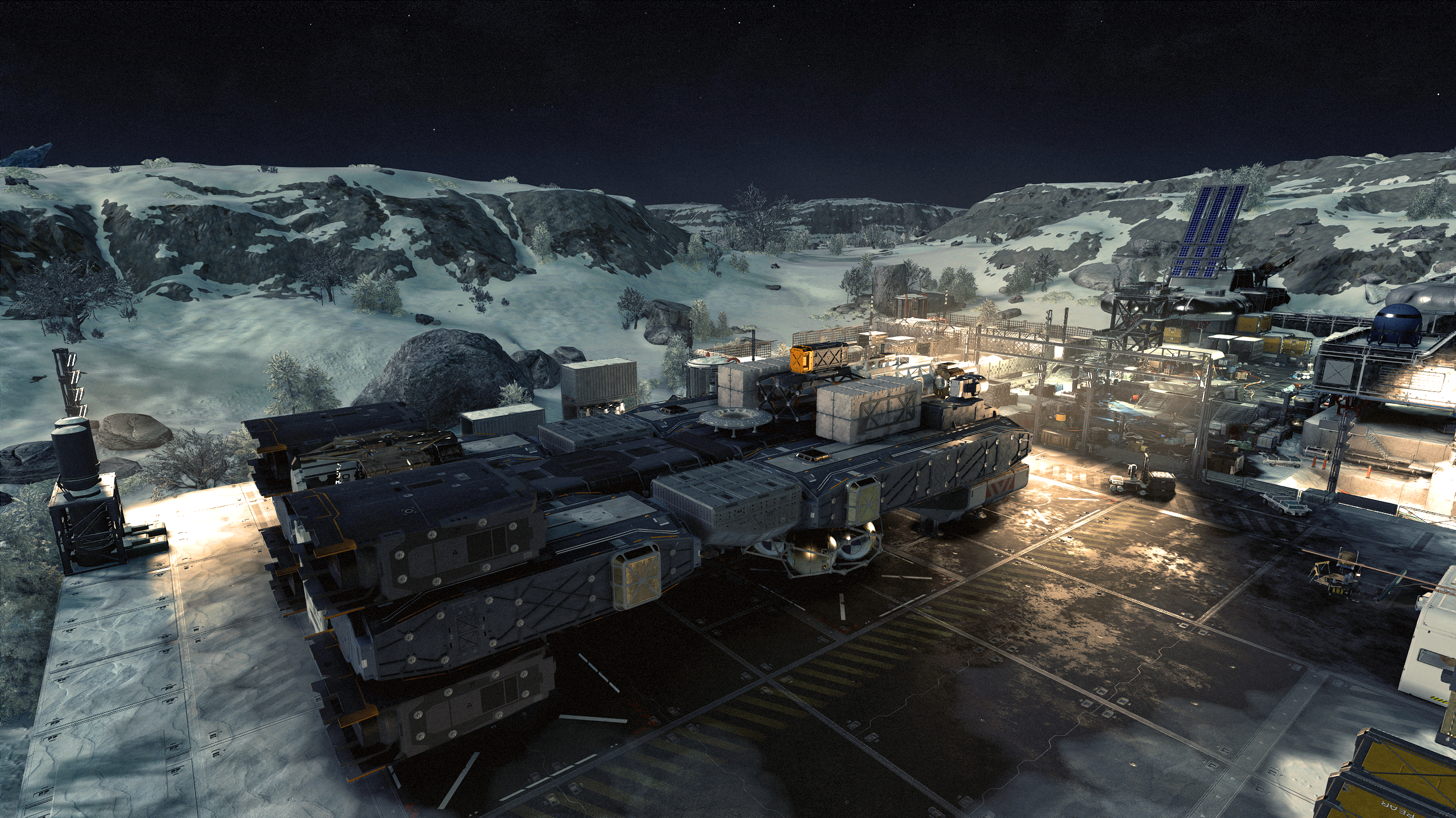 General 2560x1440 Starfield (video game) screen shot science fiction spaceship landing pad