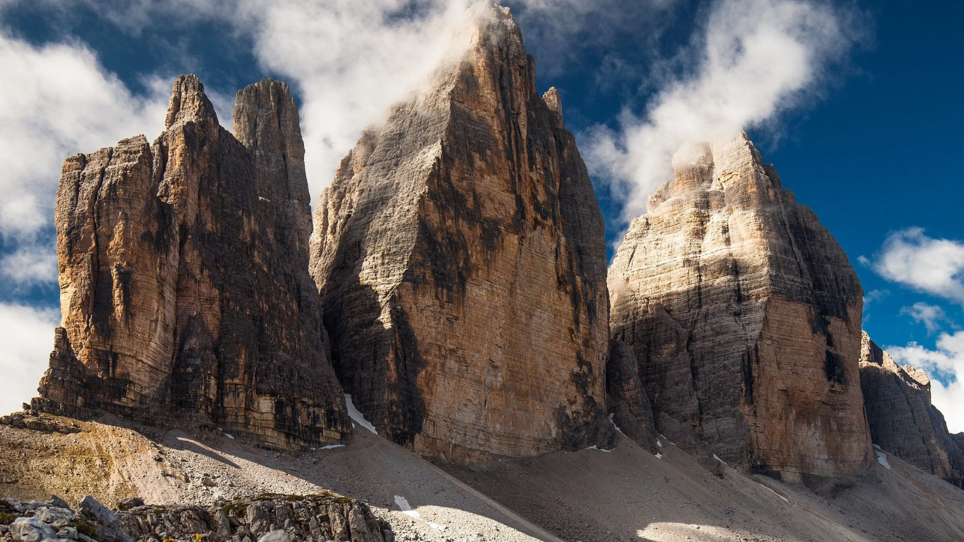 General 1920x1080 nature landscape clouds sky rocks rock formation mountains Dolomites Italy Three Peaks of Lavaredo