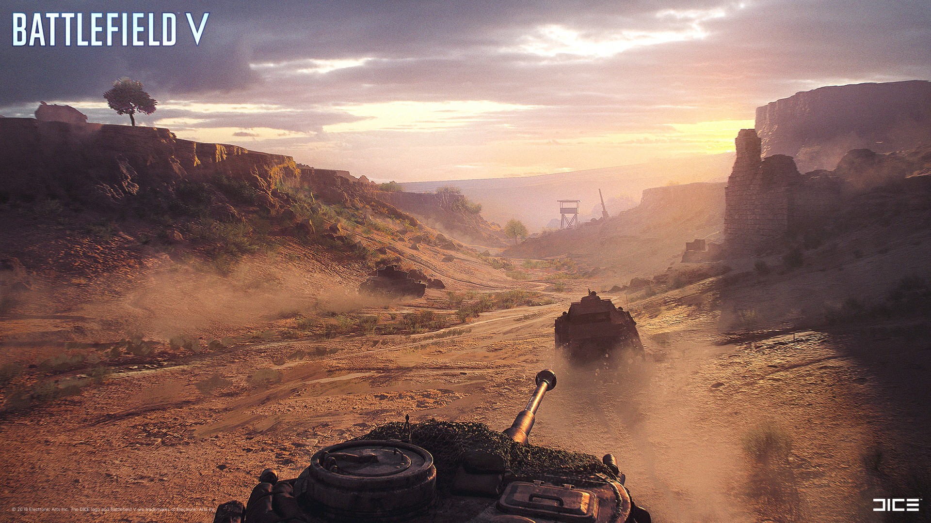 General 1920x1080 Battlefield V tank video game art clouds sky watermarked video games logo military vehicle