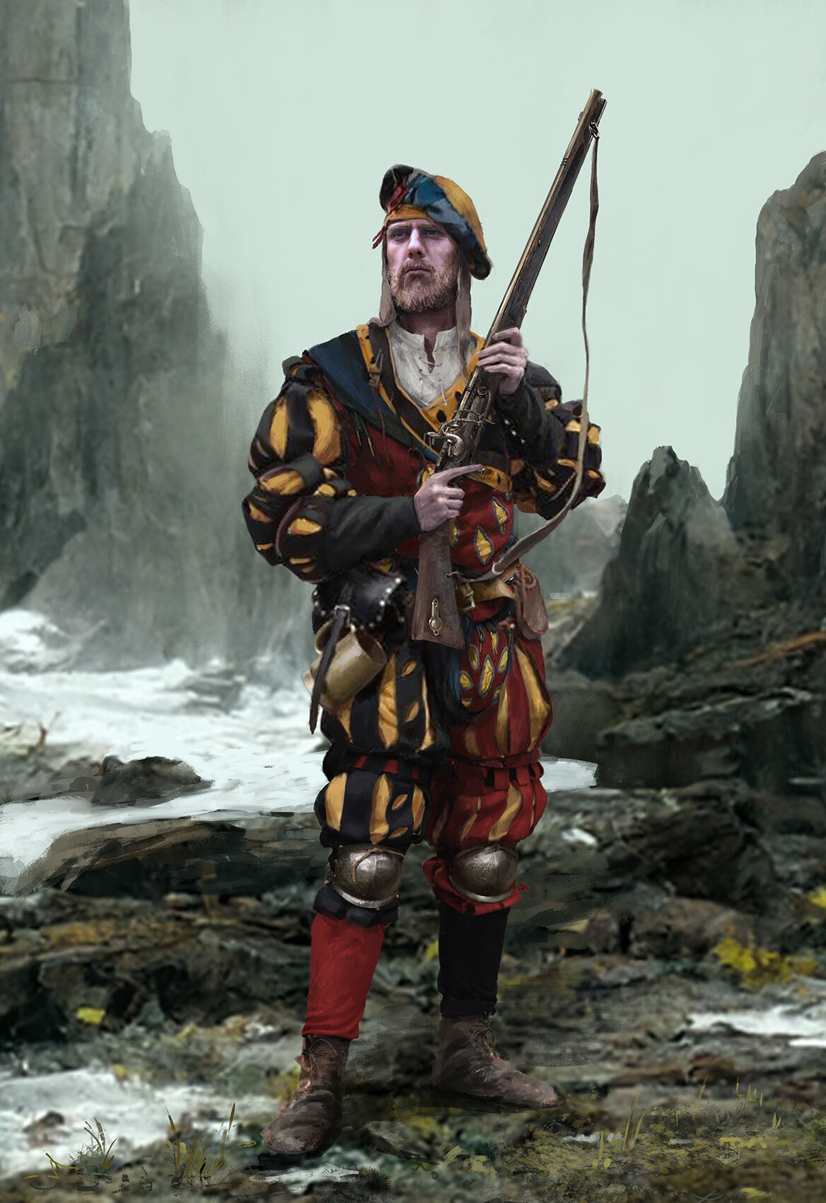 General 1168x1700 artwork Landsknecht arquebuse Tomasz Ryger