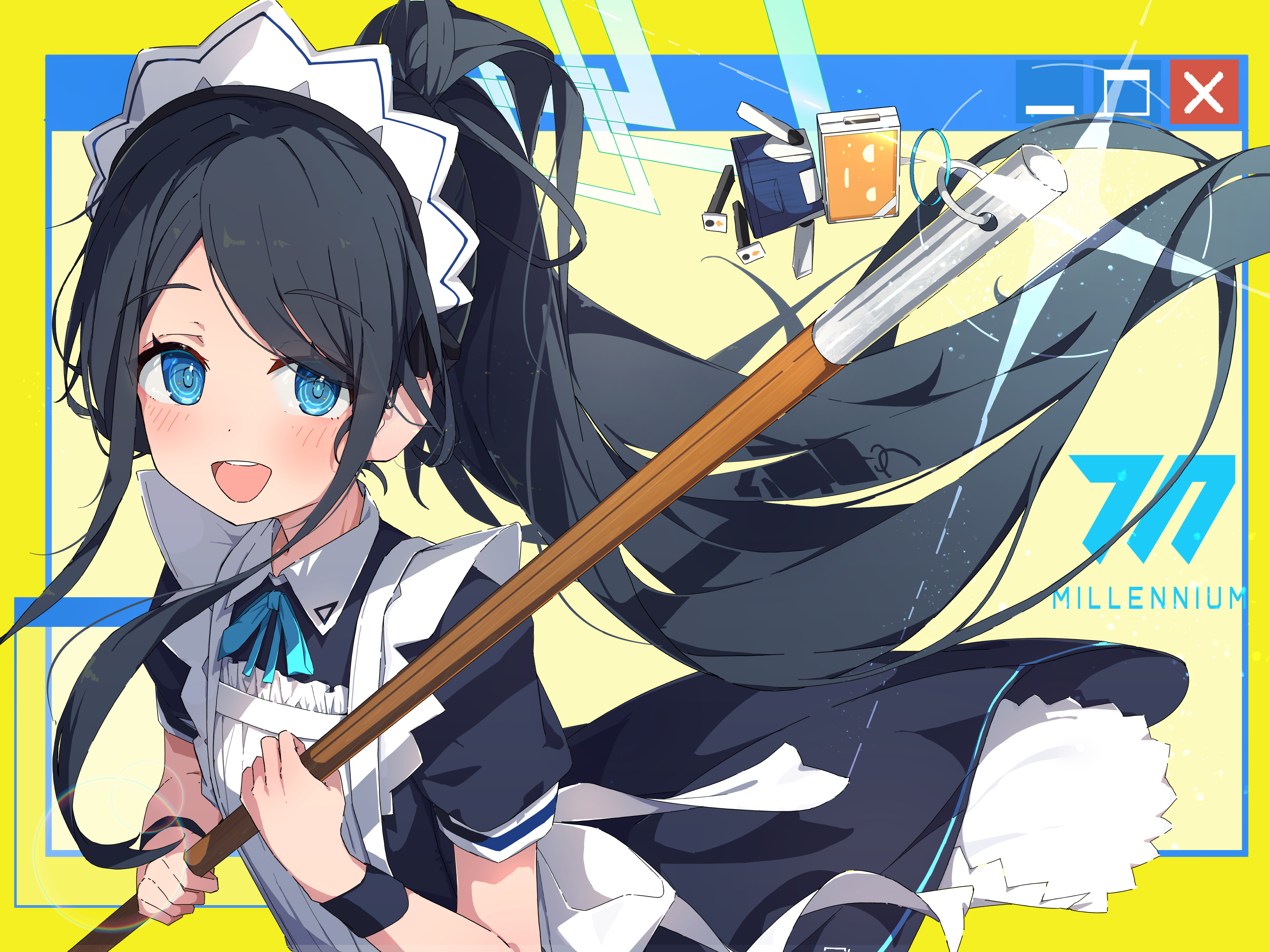 Anime 4940x3703 anime girls Blue Archive Tendou Alice Tendou Arisu blue eyes long hair maid