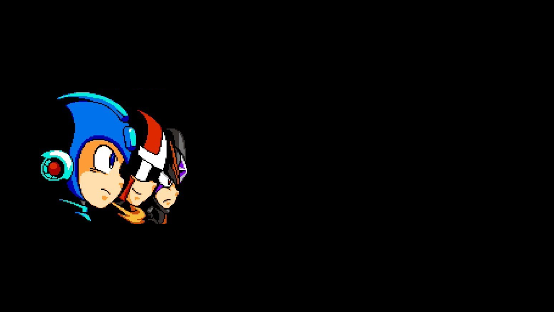 General 1920x1080 simple background retro games video games Capcom Mega Man Proto Man black background helmet sunglasses scarf