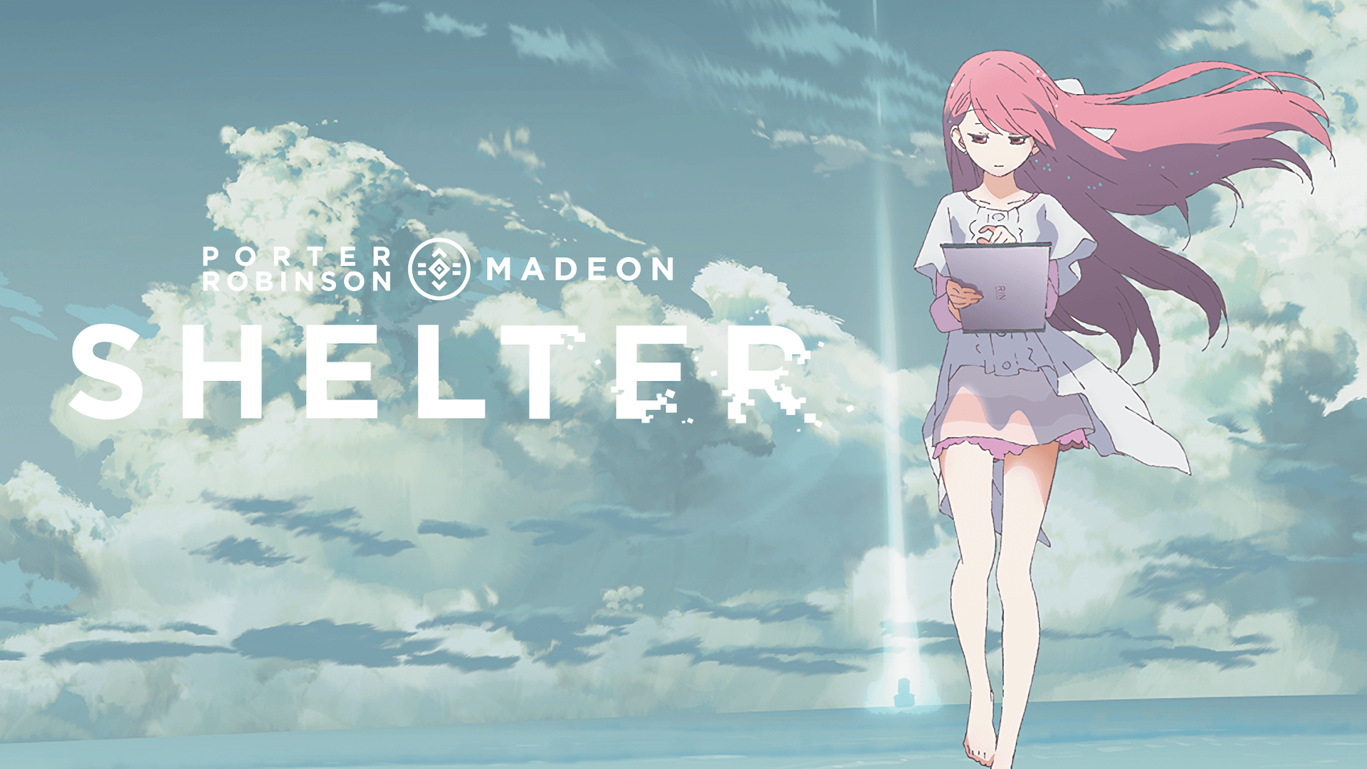 Anime 1920x1080 Shelter (anime music video) darling sea water blue clouds table rose