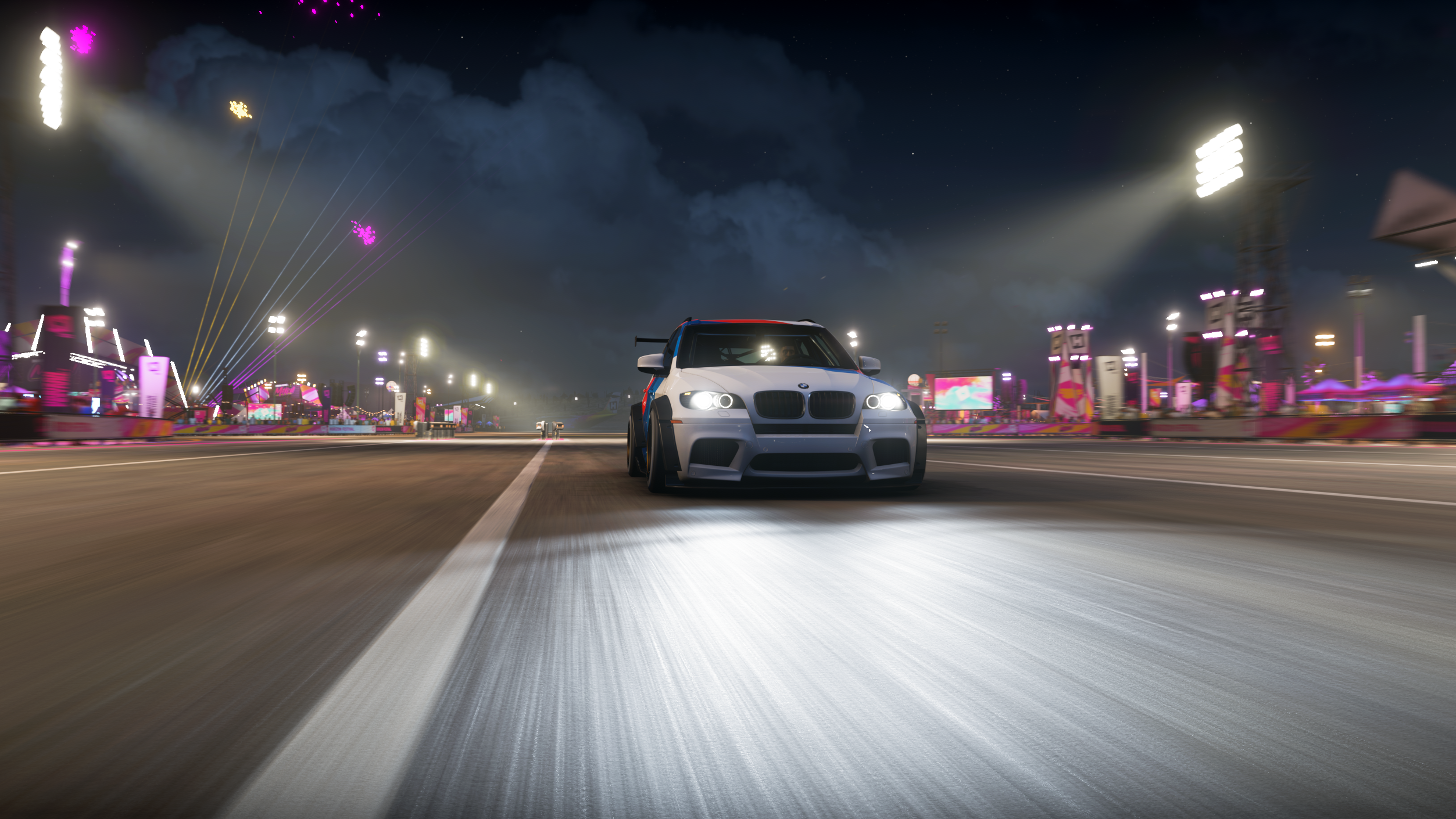 General 2505x1410 car headlights road street light night BMW BMW X5 SUV German cars Forza Horizon 5 video games PlaygroundGames