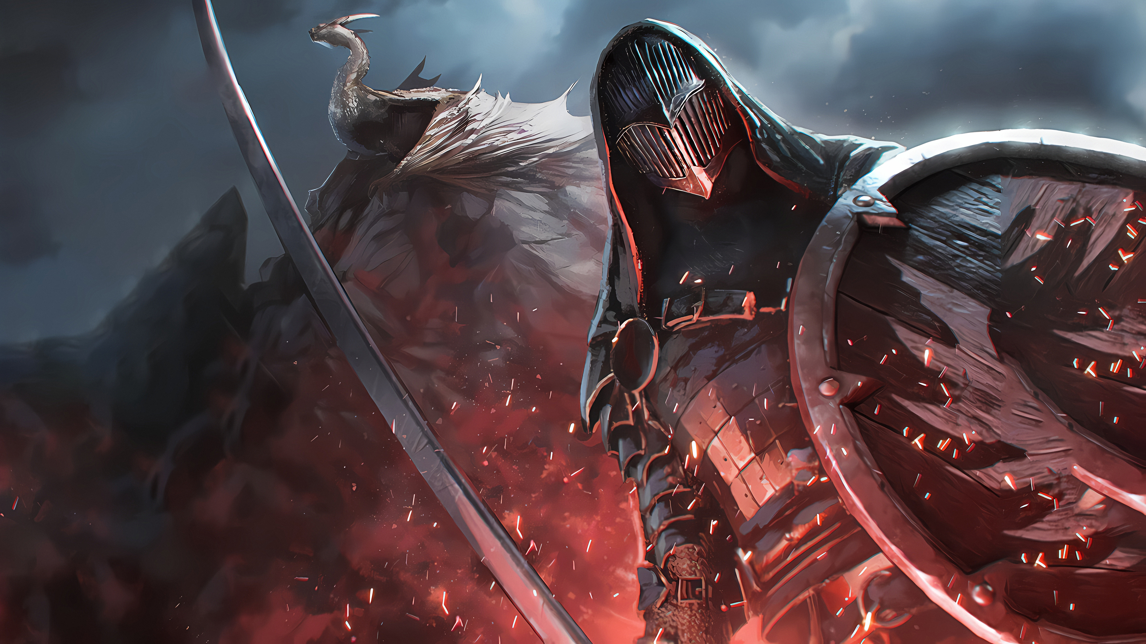 General 3840x2160 Century: Age of Ashes 4K digital art video games CGI dragon warrior video game art shield weapon sword helmet armor artwork