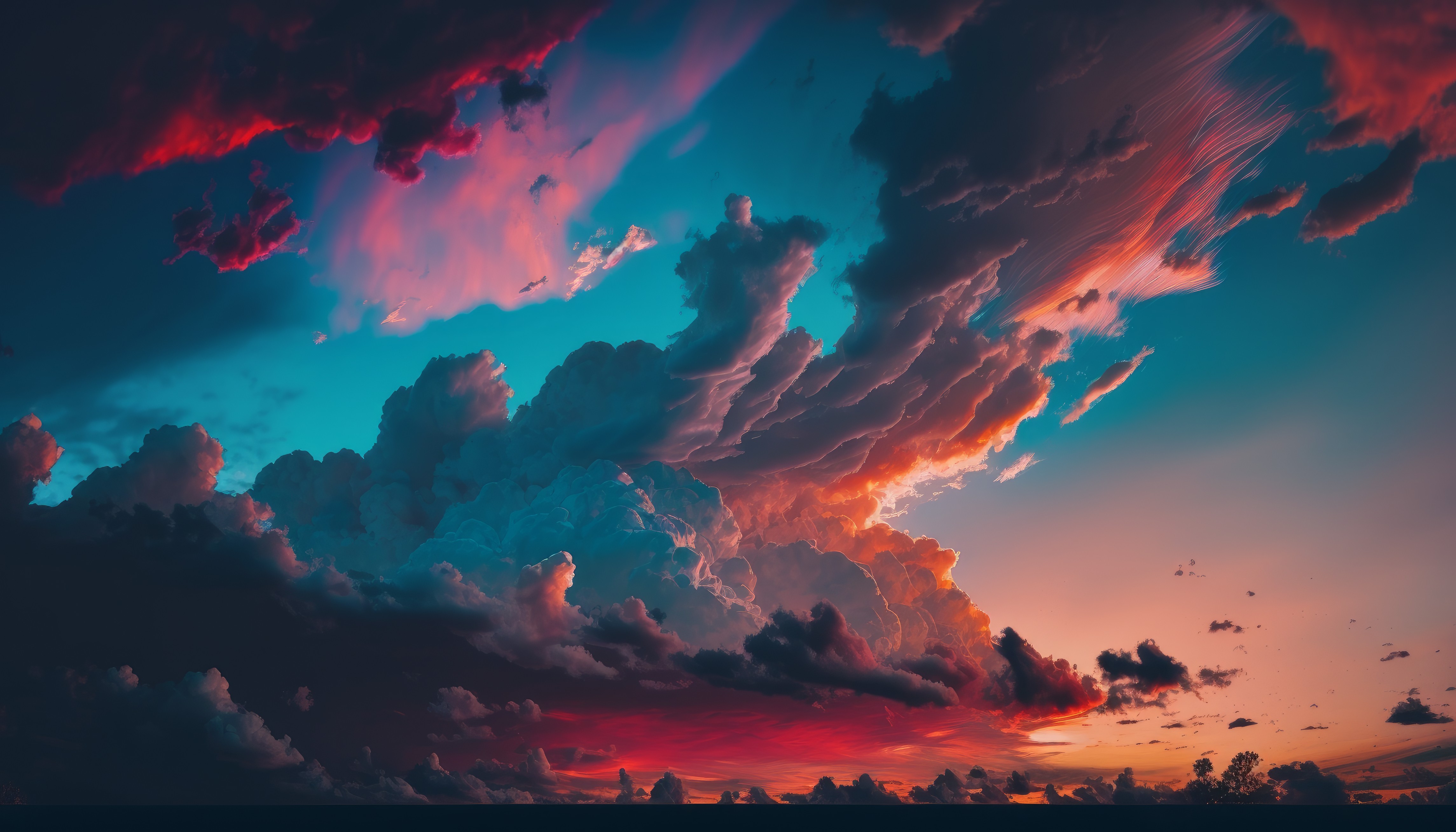 General 4579x2616 AI art illustration colorful clouds sky