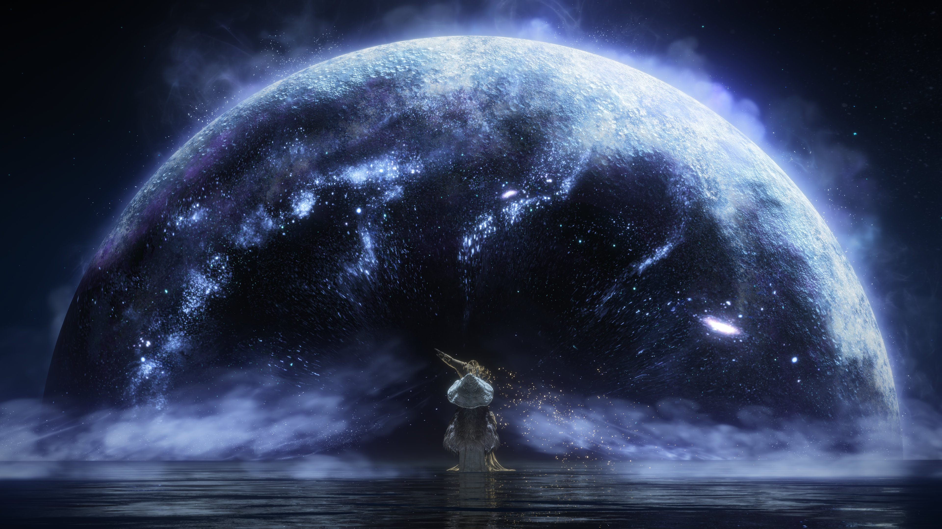General 3840x2160 Elden Ring Moon space stars video games water video game art reflection